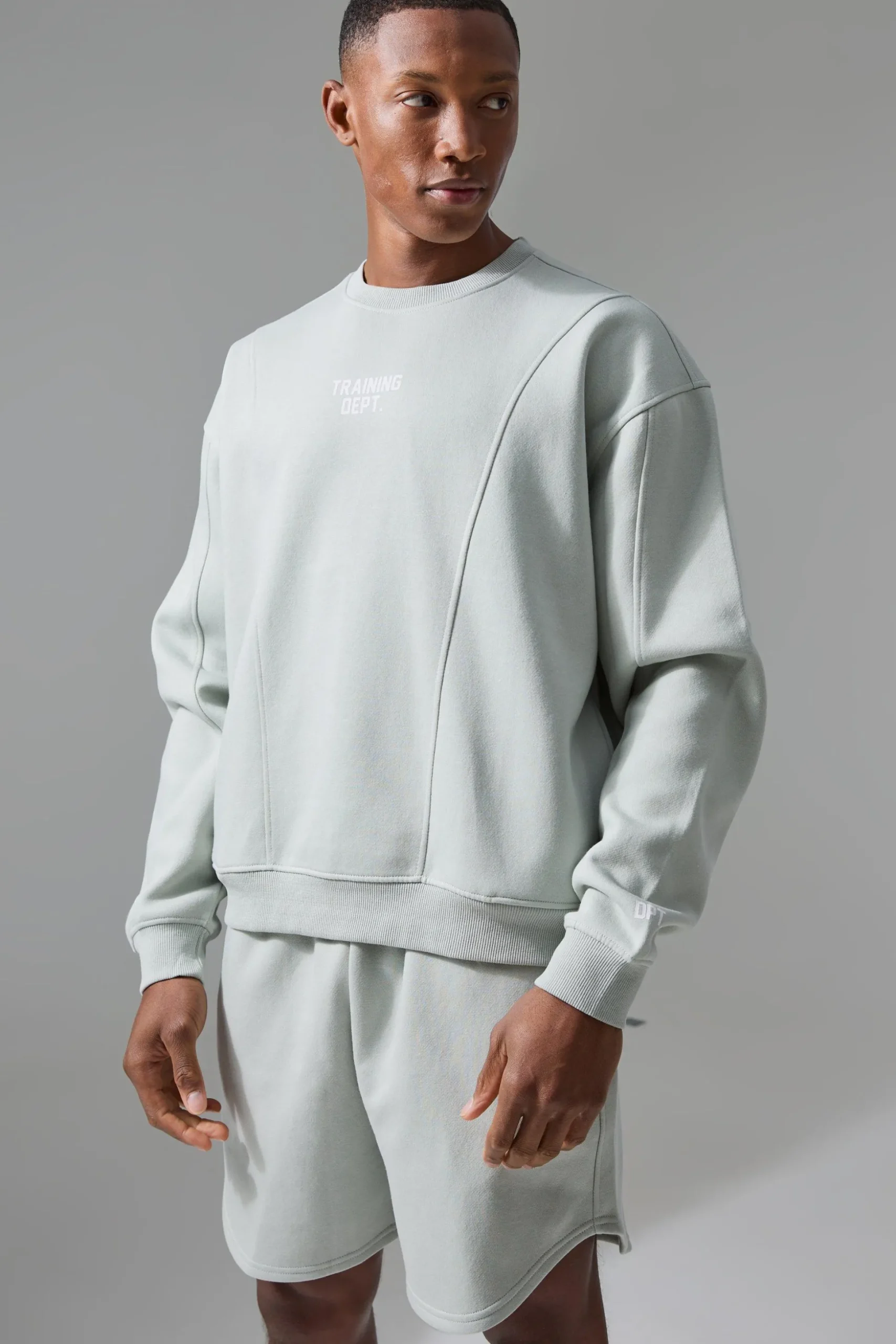 Man Active Training Dept Boxy Sweatshirt Short Tracksuit | BoohooMAN UK
