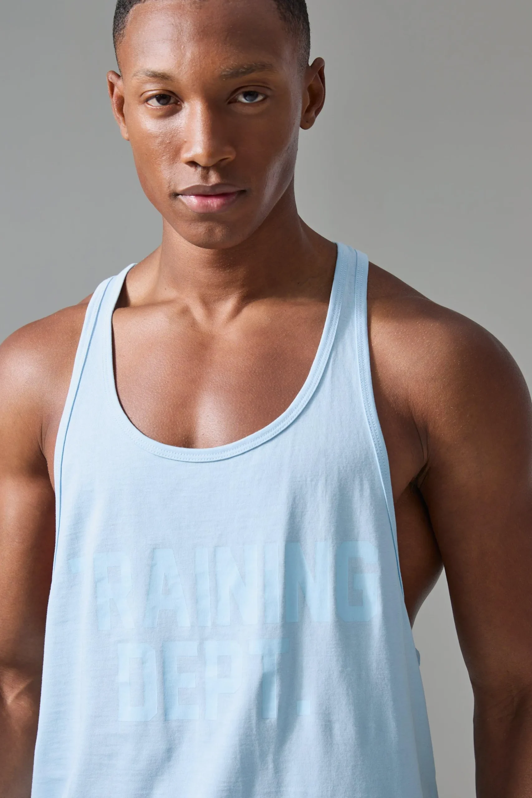 Man Active Training Dept Jersey Regular Fit Stringer Vest | BoohooMAN UK