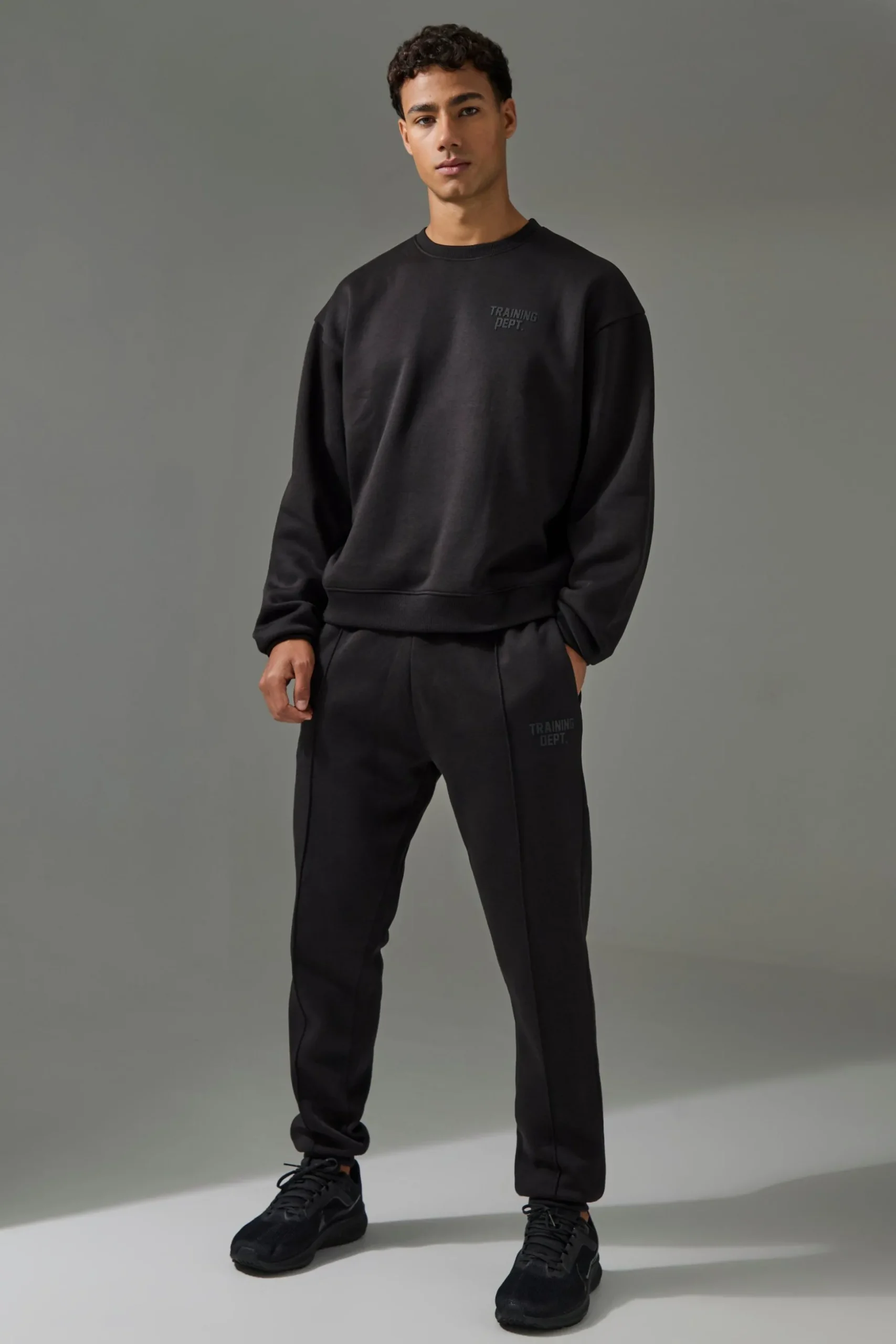 Man Active Training Dept Boxy Sweatshirt & Slim Jogger Tracksuit | BoohooMAN UK