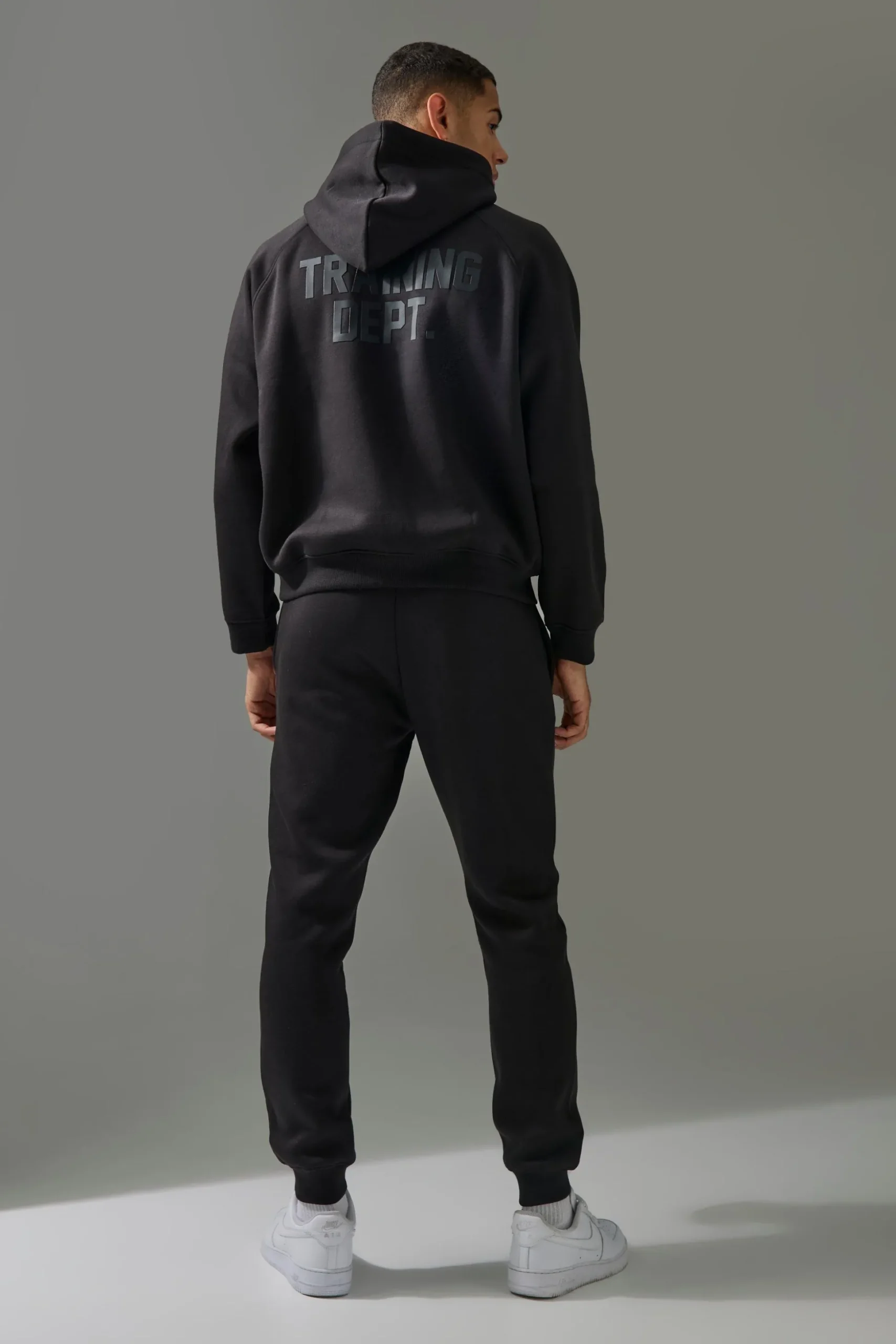 Man Active Training Dept Boxy Hoodie & Slim Jogger Tracksuit | BoohooMAN UK