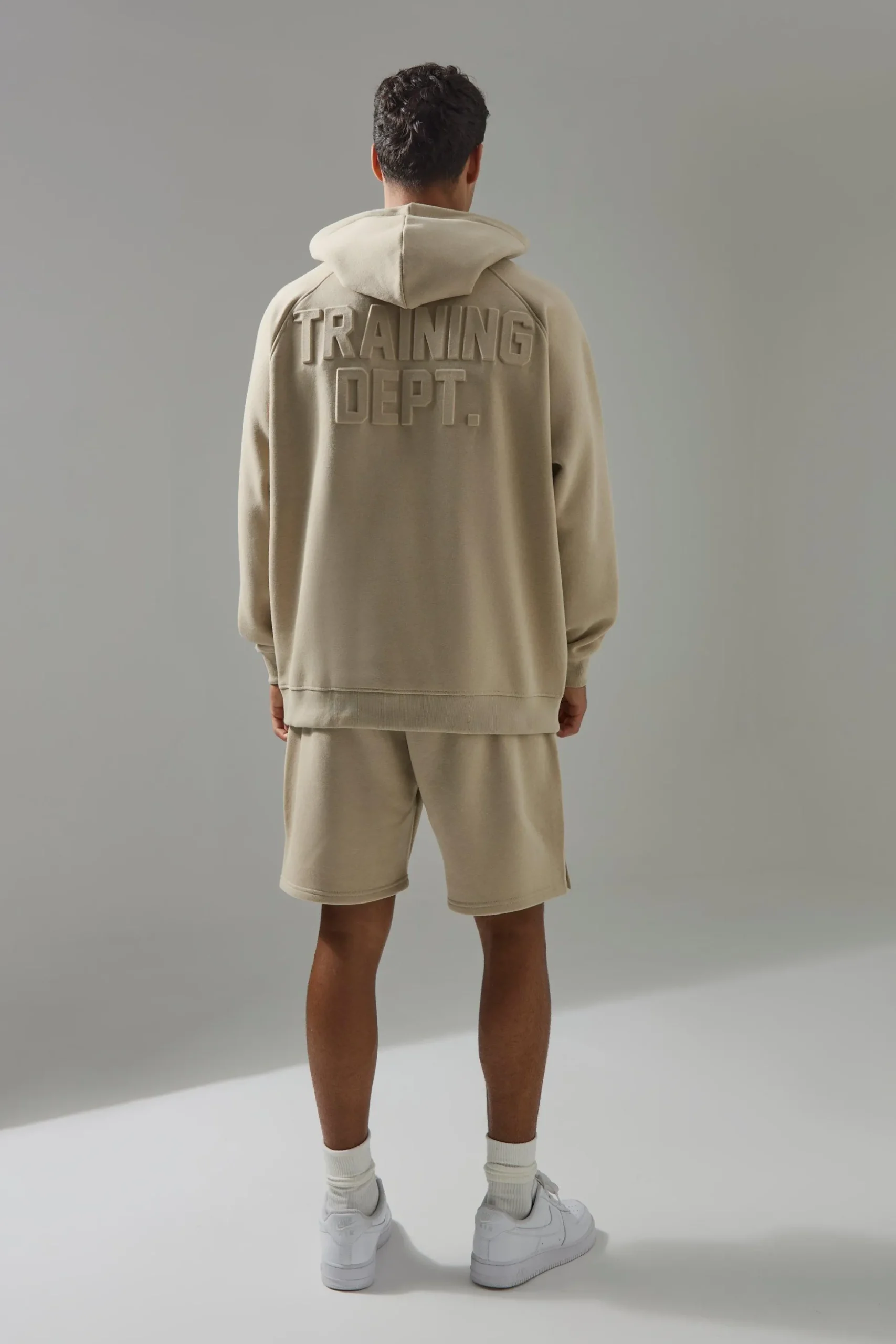 Man Active Training Dept Embossed Oversized Hoodie | BoohooMAN UK