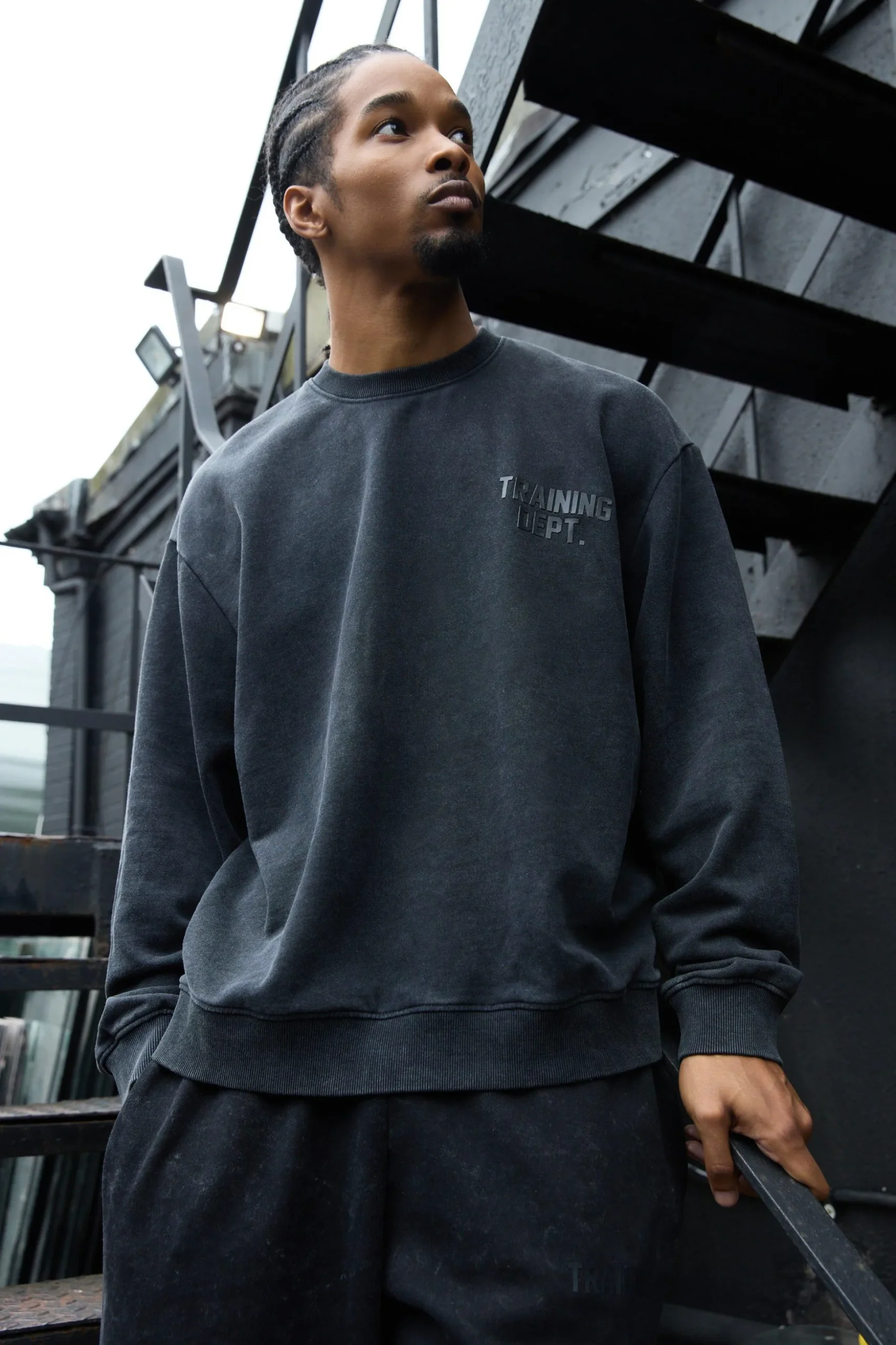 Man Active Training Dept Washed Boxy Sweatshirt | BoohooMAN UK