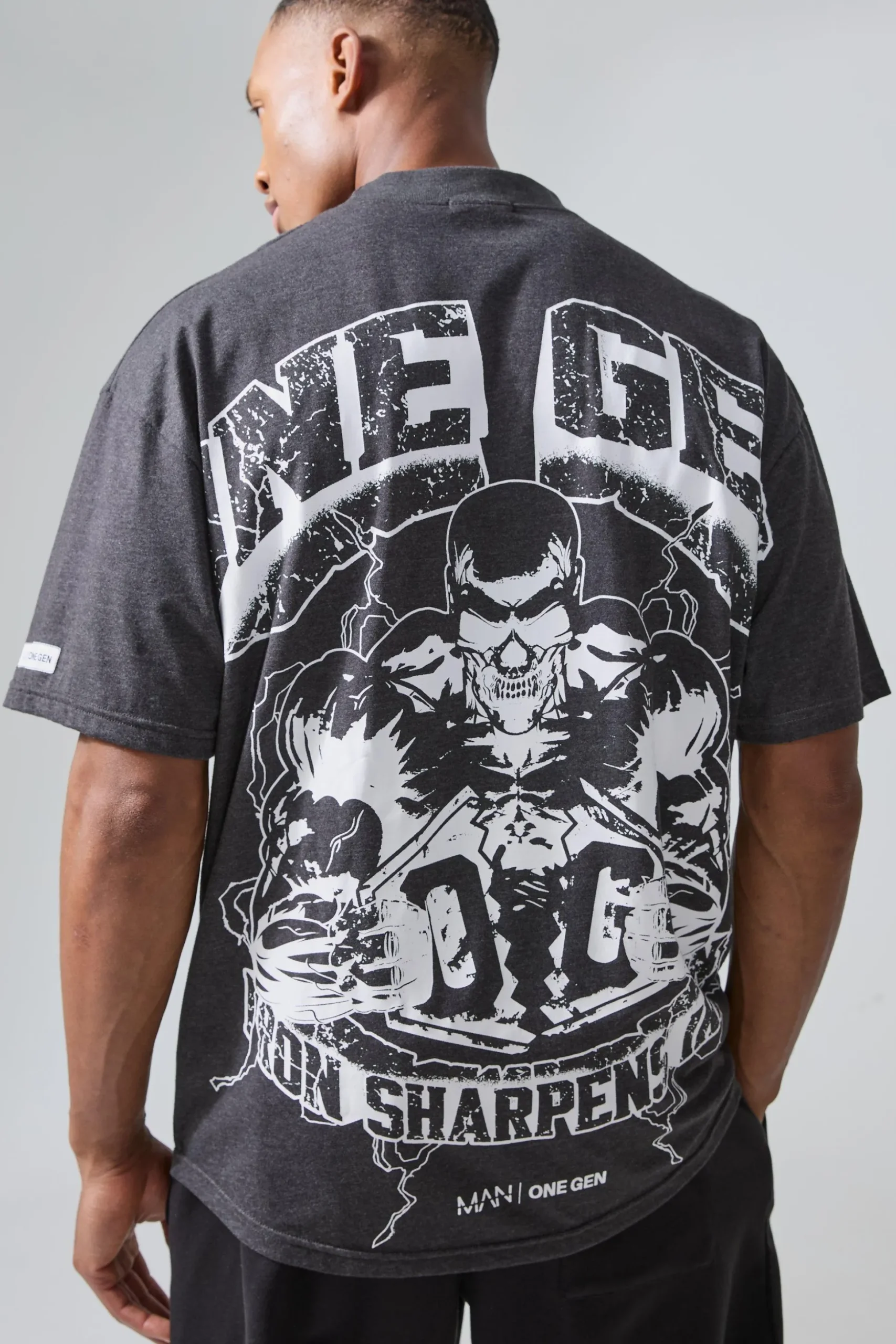 Man Active X Og Gym Oversized Extended Neck T-shirt | BoohooMAN UK