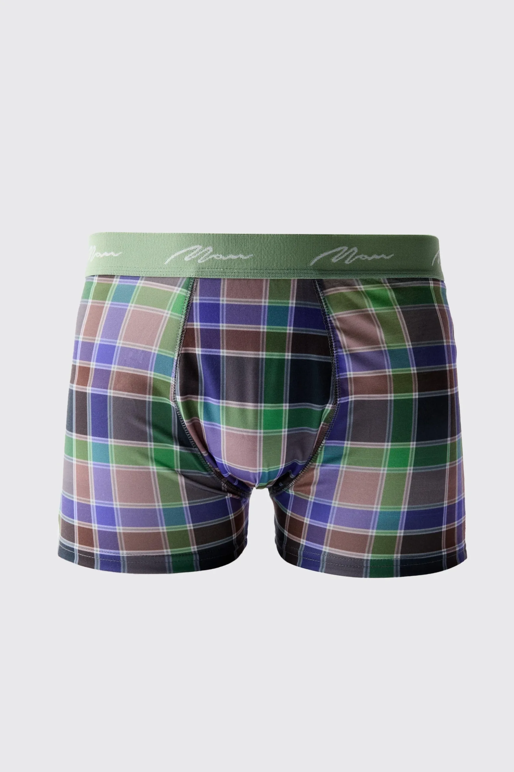 Man Check Printed Boxers | BoohooMAN UK