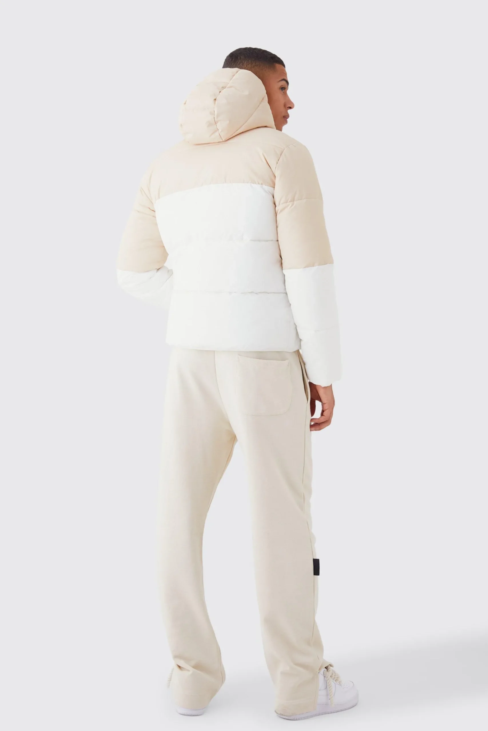 Man Colour Block Quilted Puffer With Hood | BoohooMAN UK