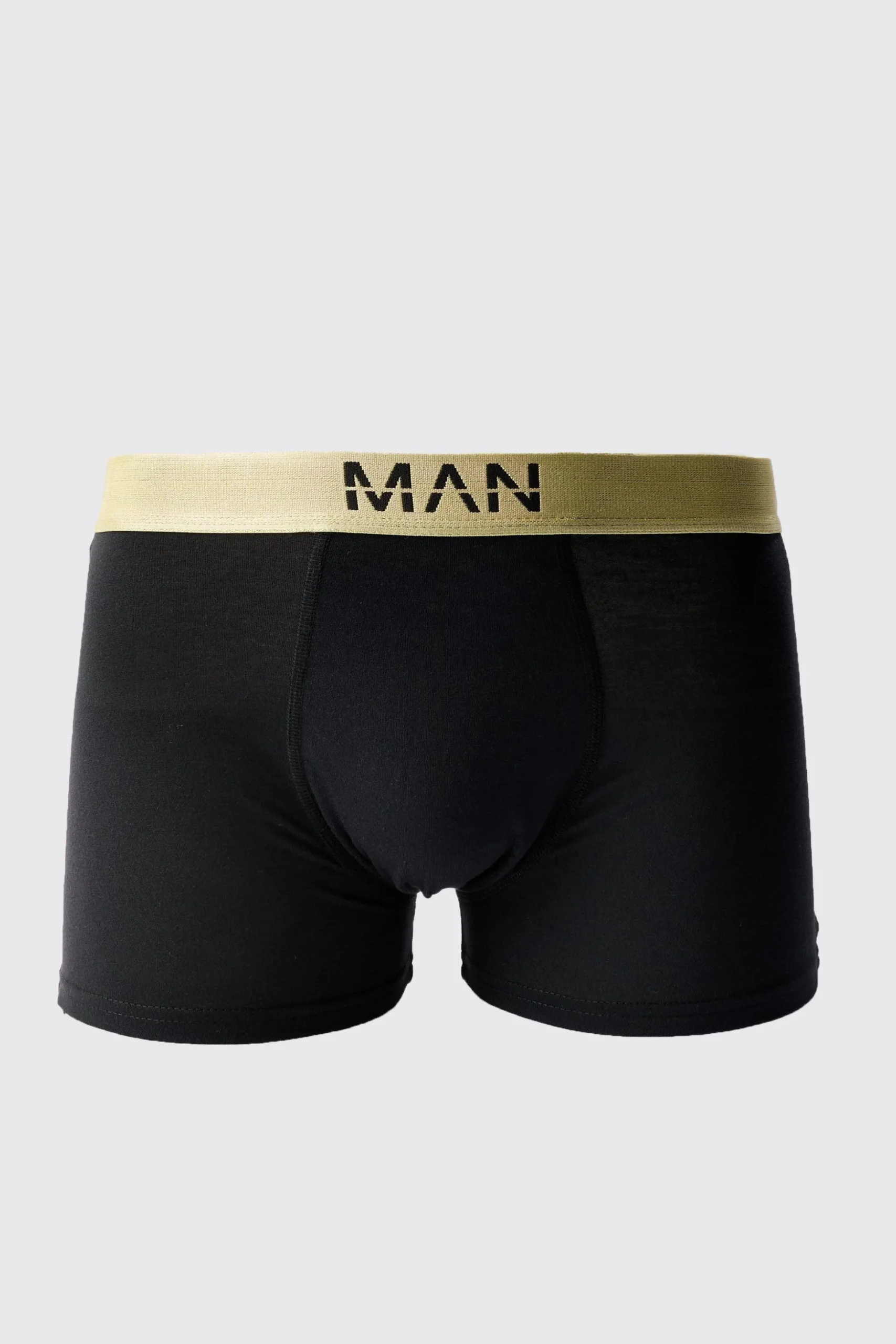 Man Dash Gold Waistband Boxers In Black | BoohooMAN UK