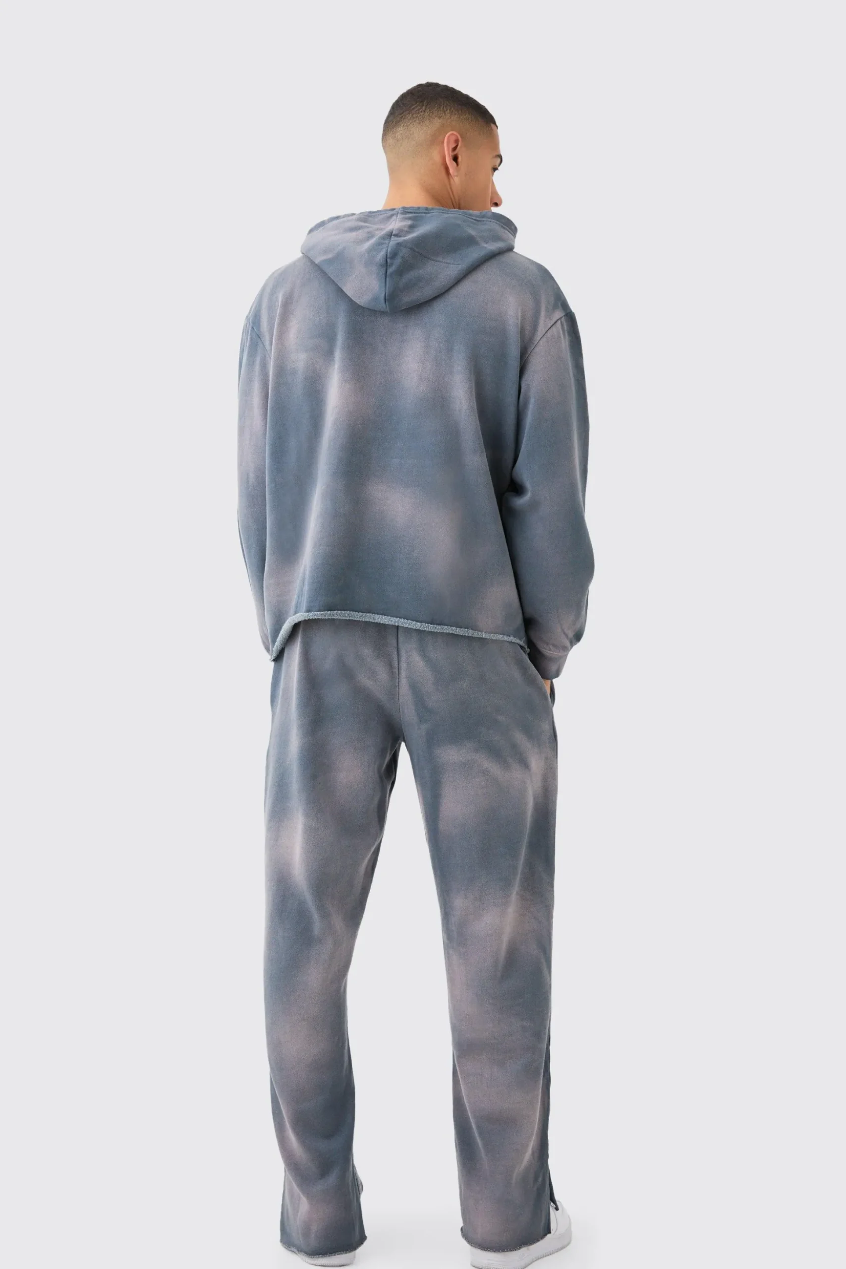 Man Embroidery Oversized Sun Bleached Wash Hoodie | BoohooMAN UK