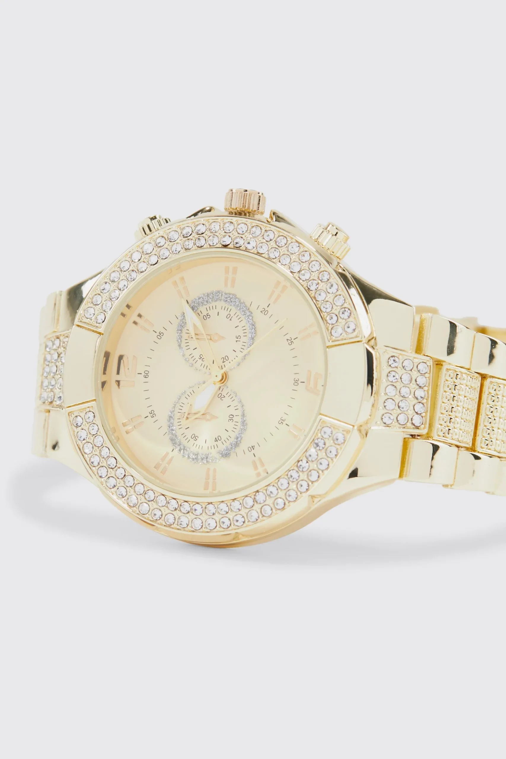 Man Iced Classic Watch With Gift Box | BoohooMAN UK