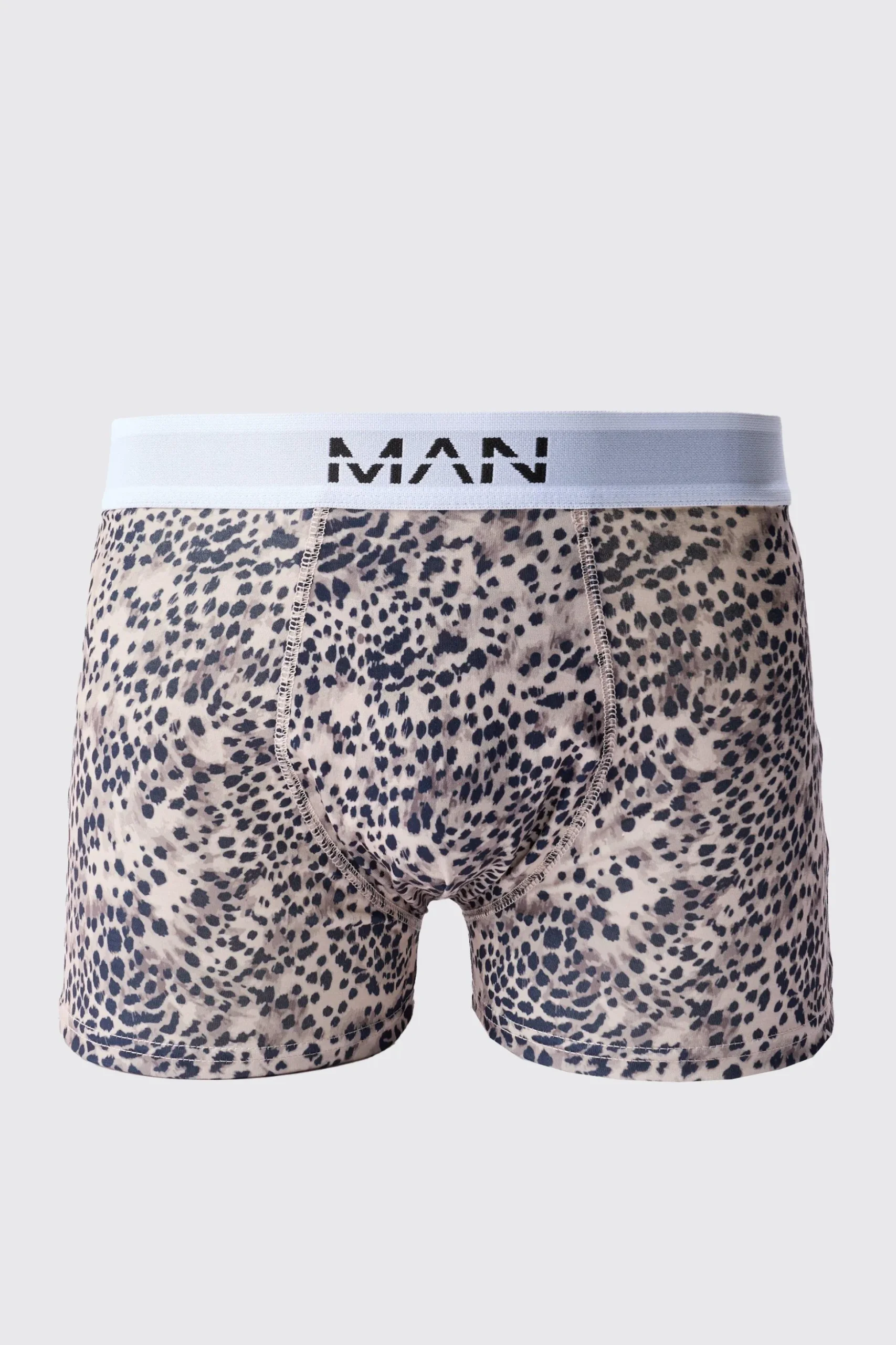 Man Leopard Printed Boxers | BoohooMAN UK