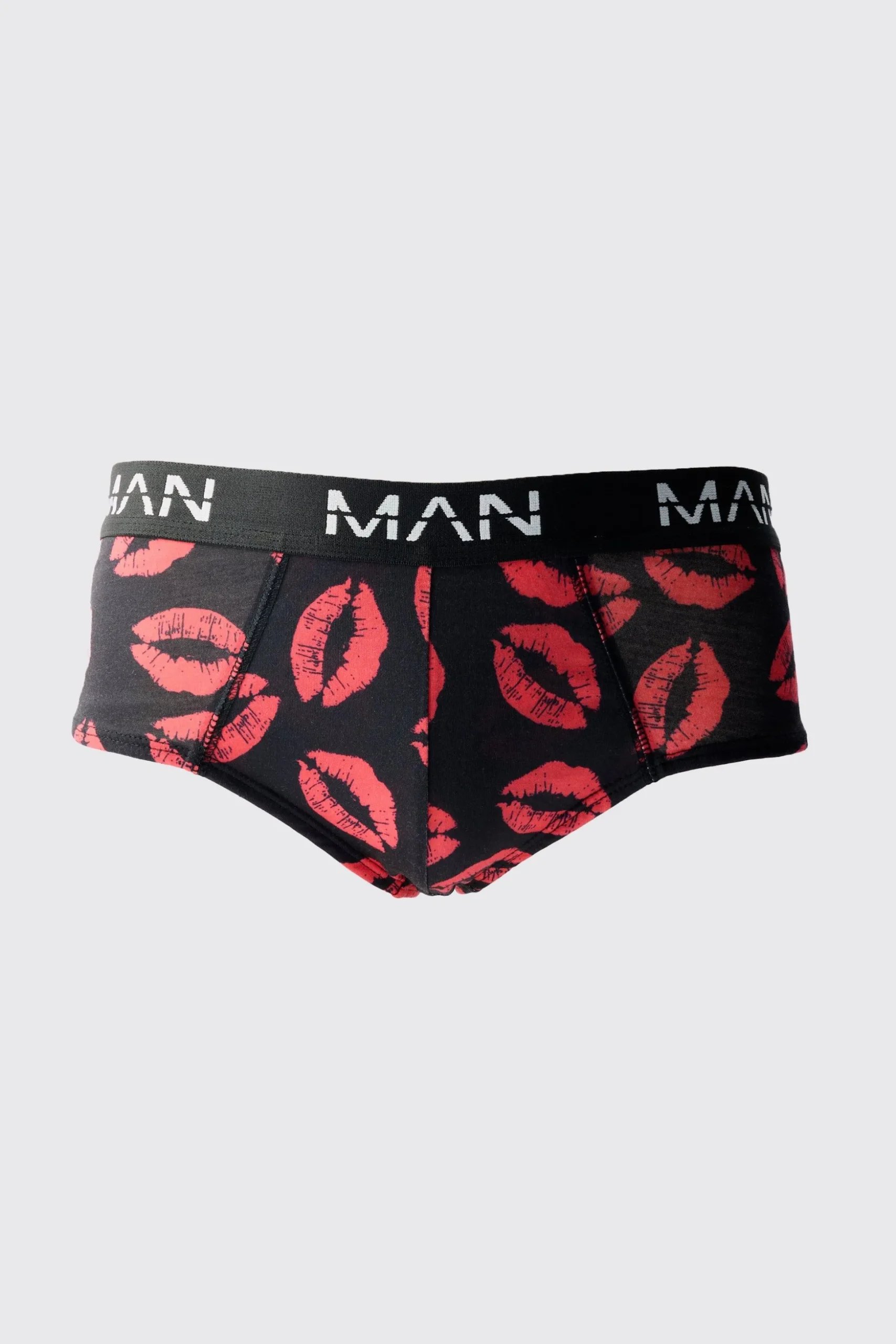 Man Lips Printed Briefs | BoohooMAN UK