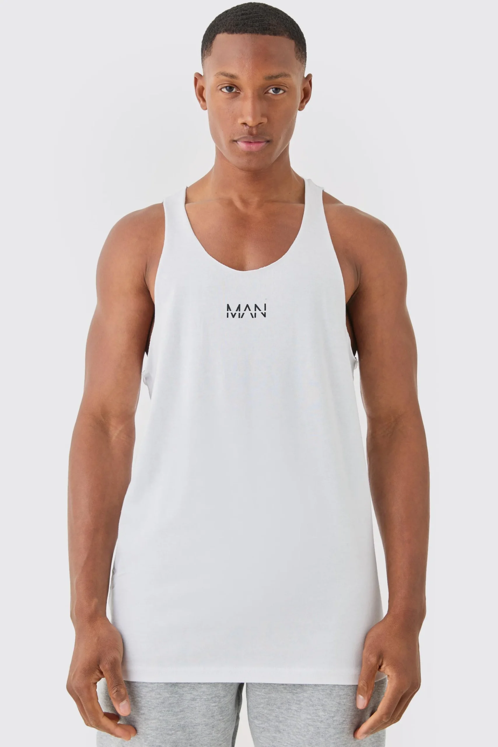 Man Racer Back Basic Vest | BoohooMAN UK