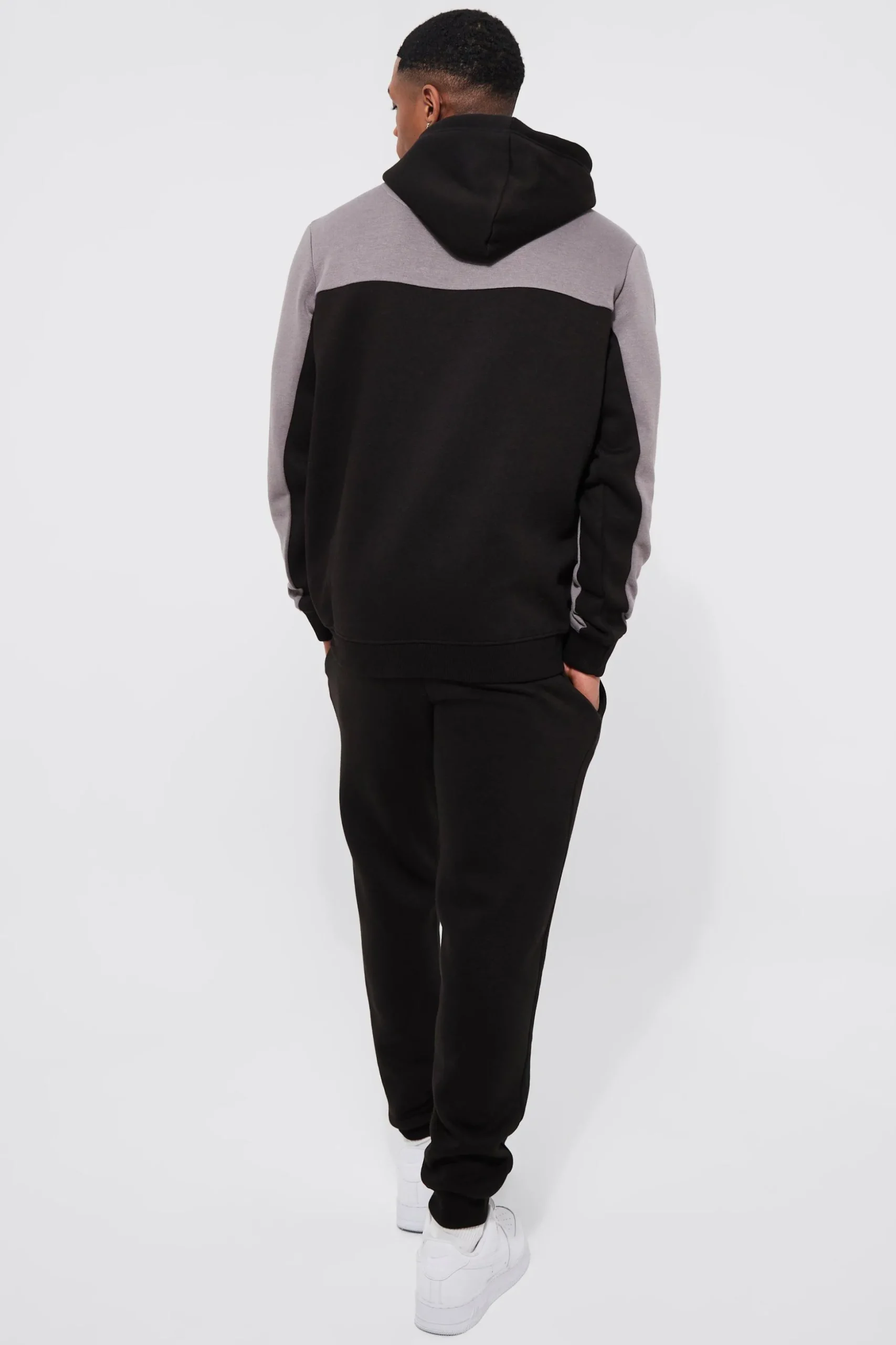 Man Roman Tape Colour Block Hooded Tracksuit | BoohooMAN UK