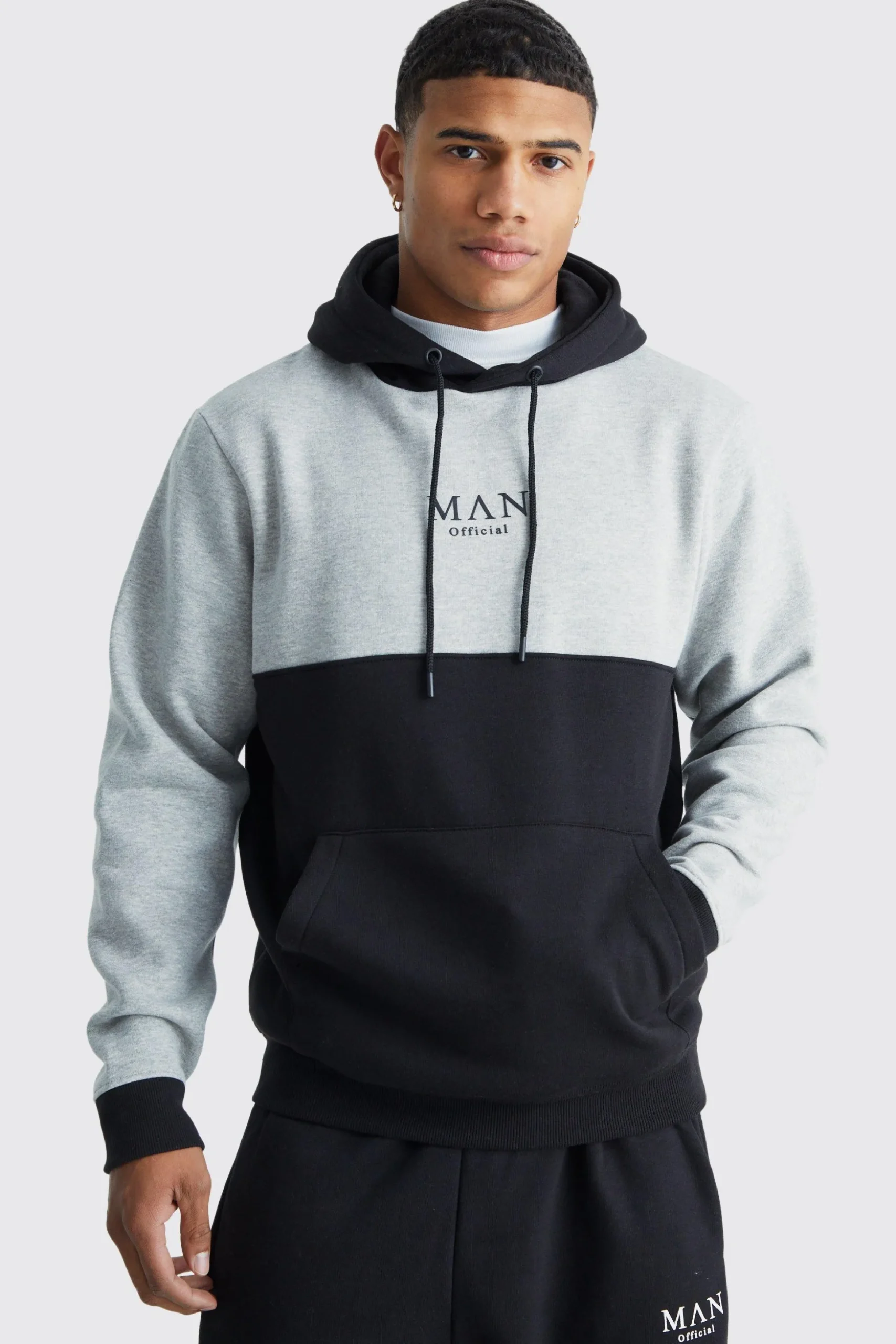 Man Roman Tape Colour Block Hooded Tracksuit | BoohooMAN UK