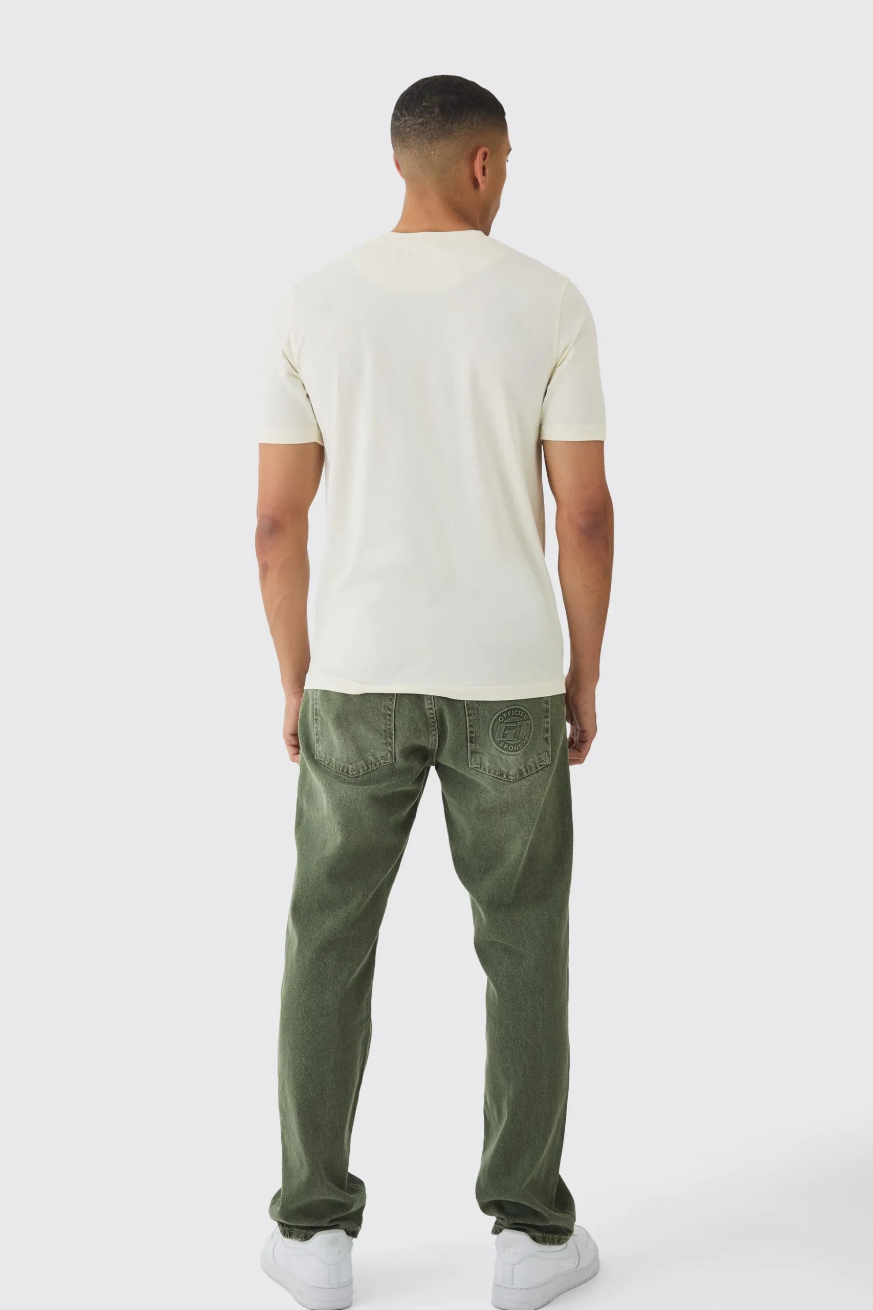 Man Script Slim Colour Block T-shirt | BoohooMAN UK