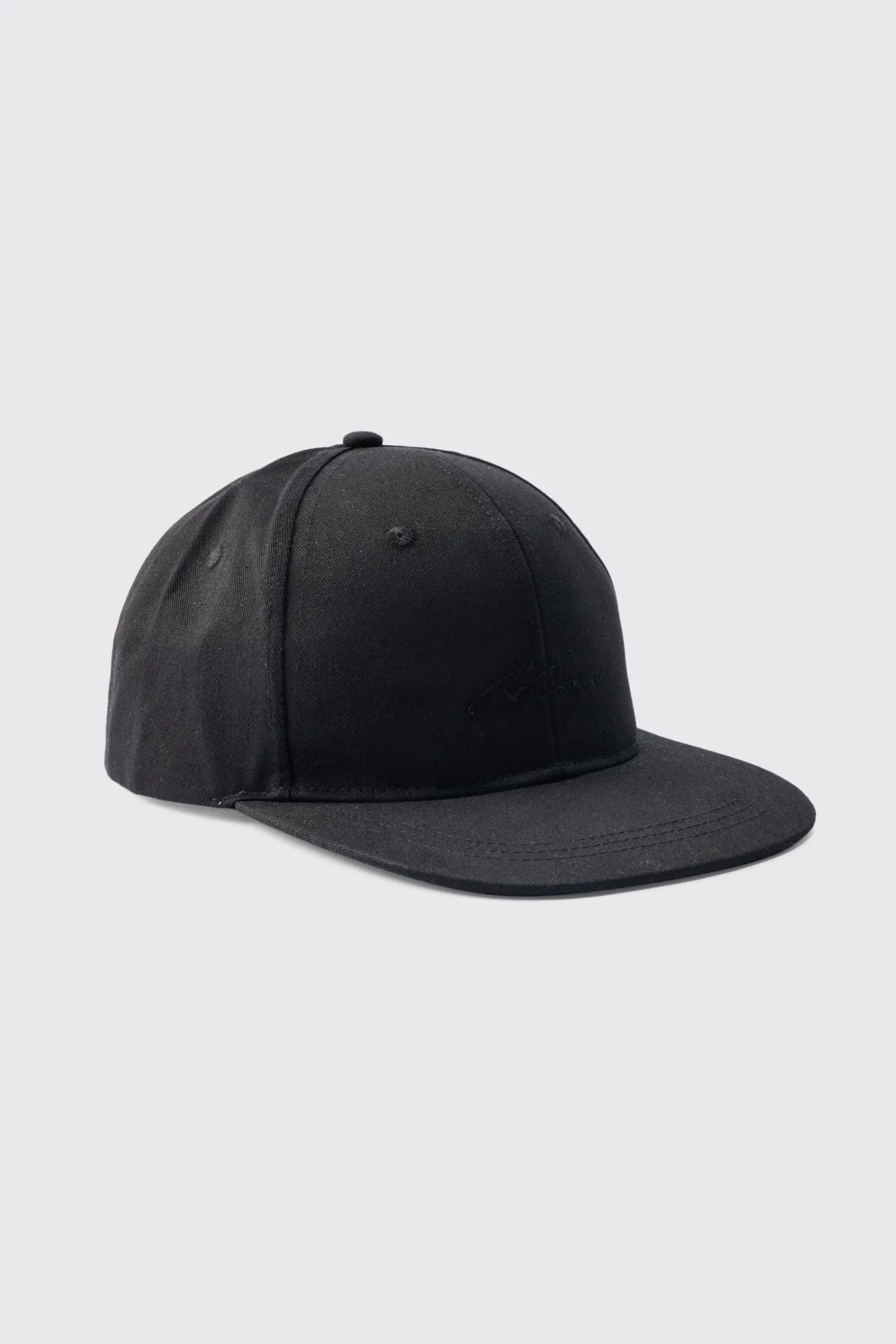 Man Signature Basic Snapback Cap In Black | BoohooMAN UK