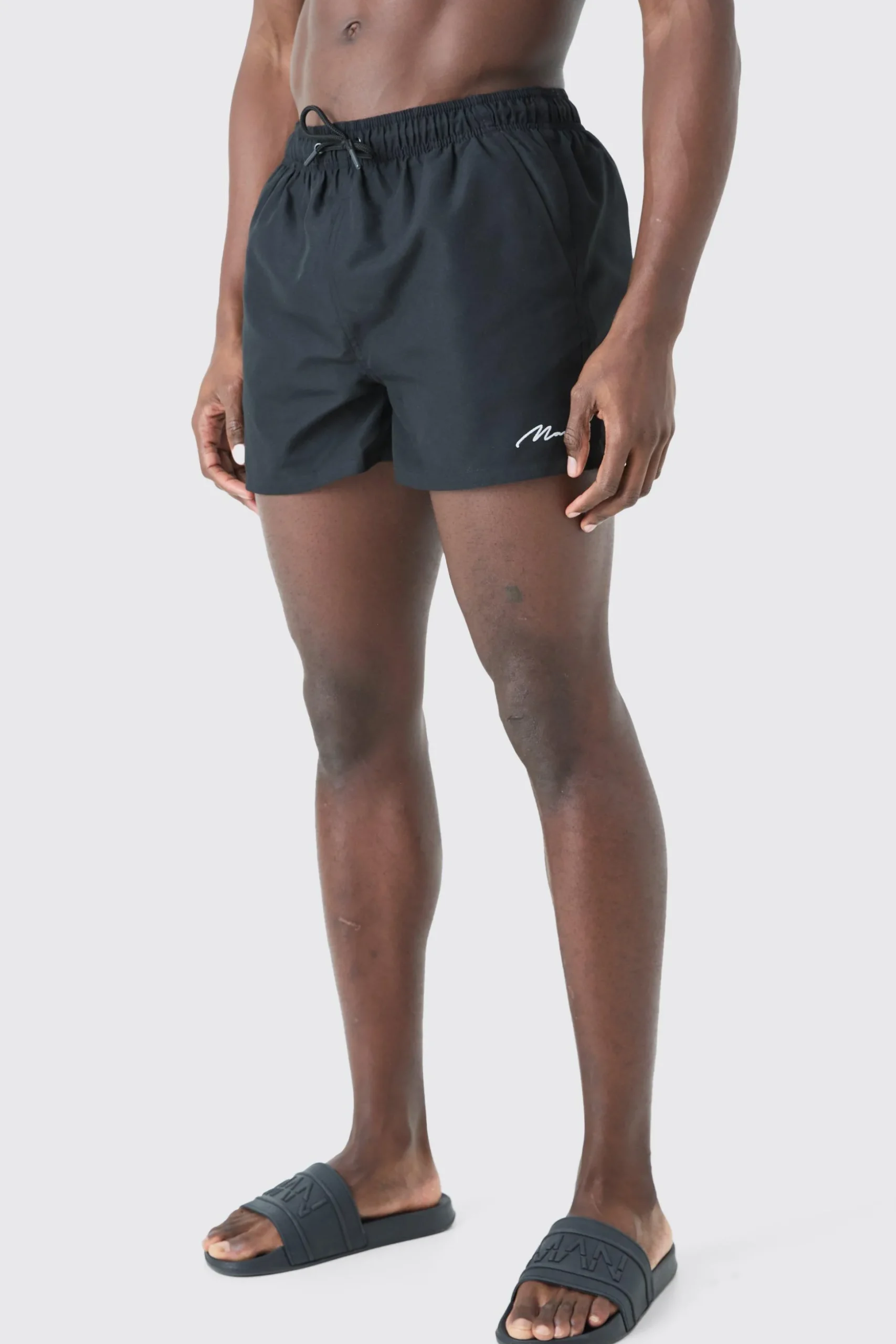 Man Signature Short Length Swim Short | BoohooMAN UK
