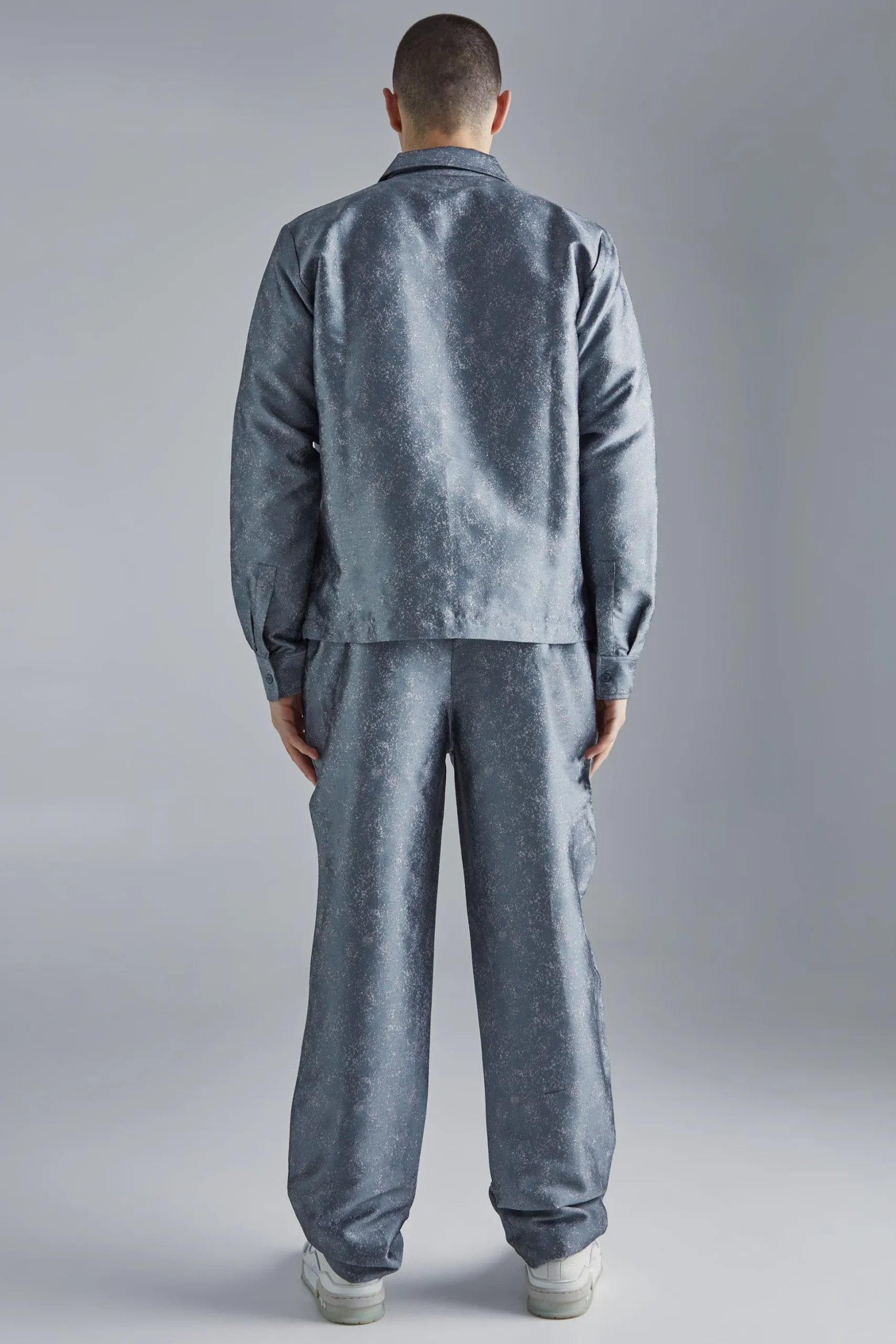 Marl Fabric Interest Smart Overshirt | BoohooMAN UK
