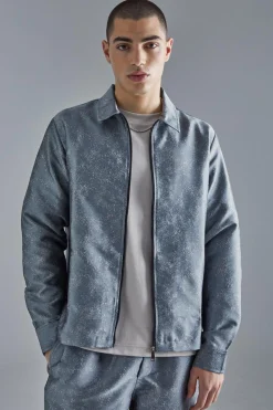 Marl Fabric Interest Smart Overshirt | BoohooMAN UK