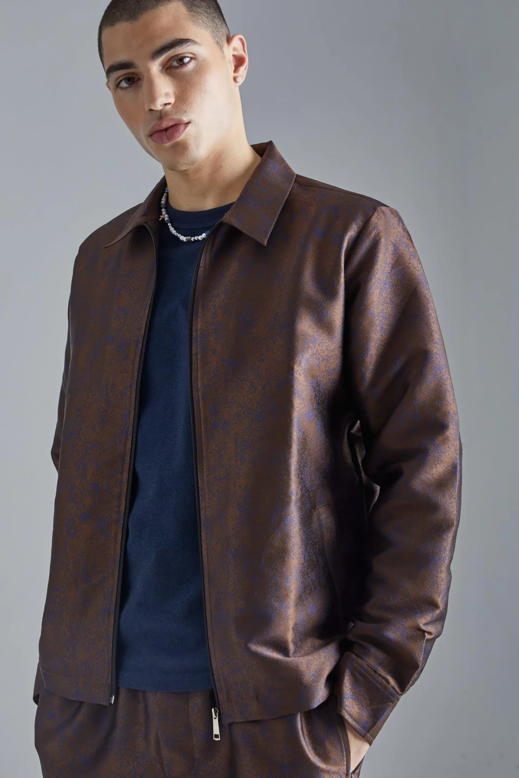 Marl Fabric Interest Smart Set | BoohooMAN UK