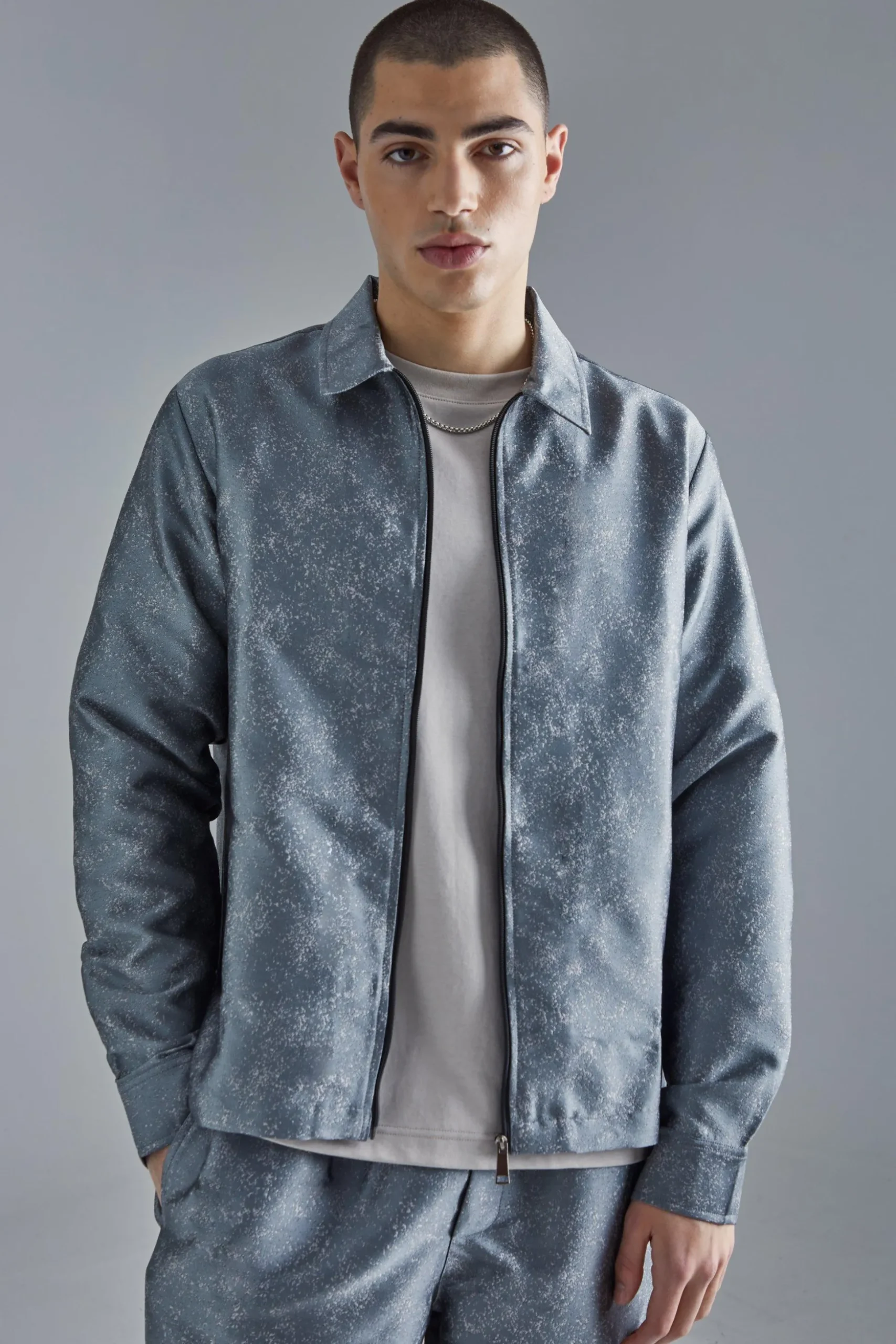 Marl Fabric Interest Smart Set | BoohooMAN UK