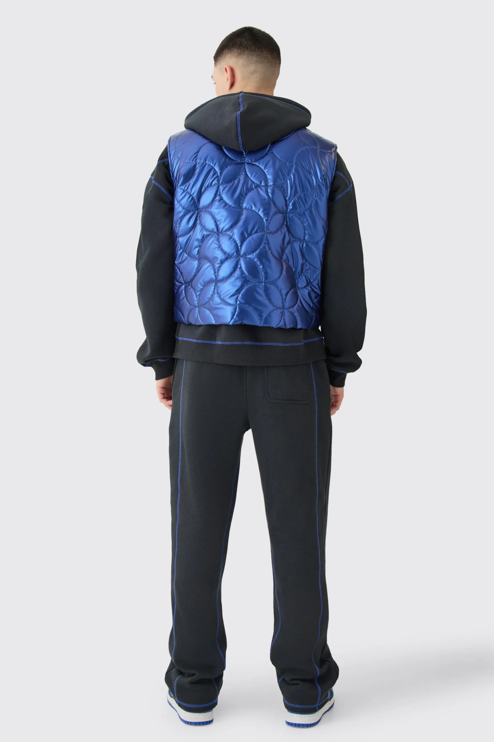 Metallic Quilted Gilet | BoohooMAN UK