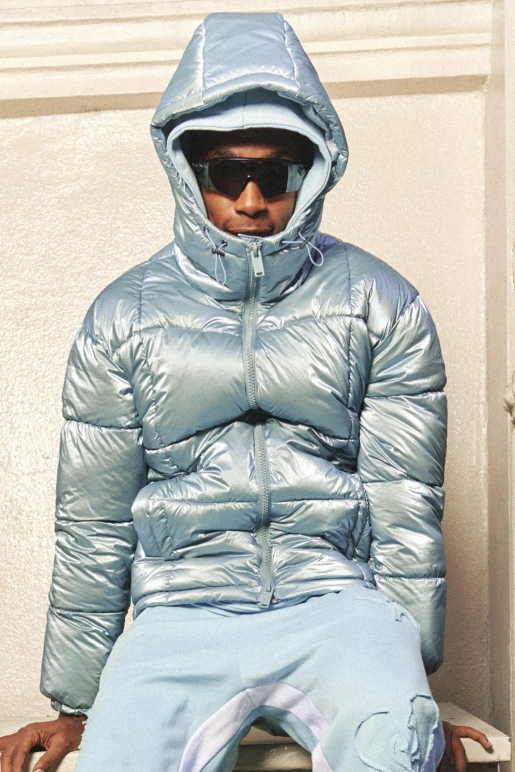 Metallic Square Quilted Puffer | BoohooMAN UK