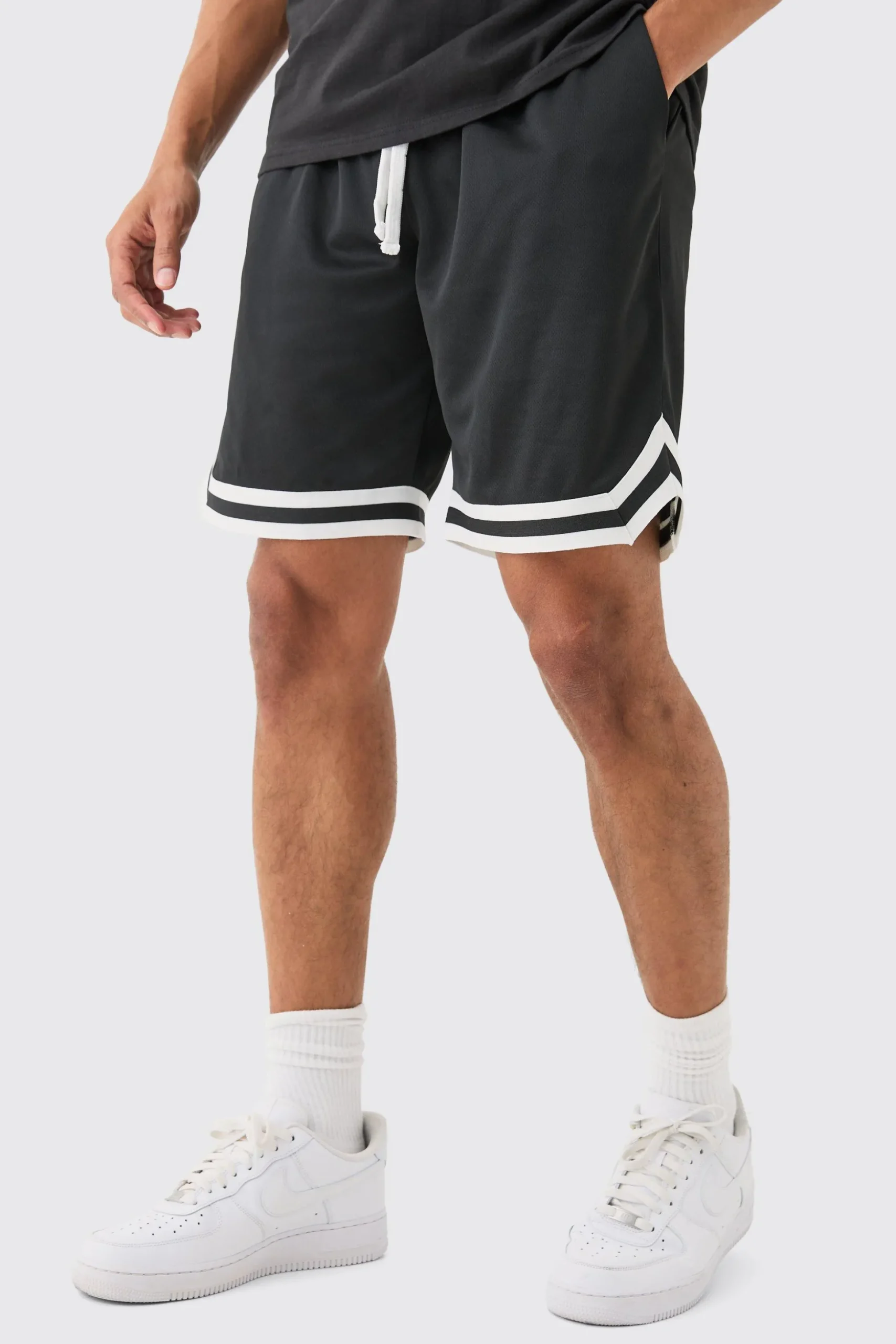 Mid Length Mesh Basketball Short | BoohooMAN UK