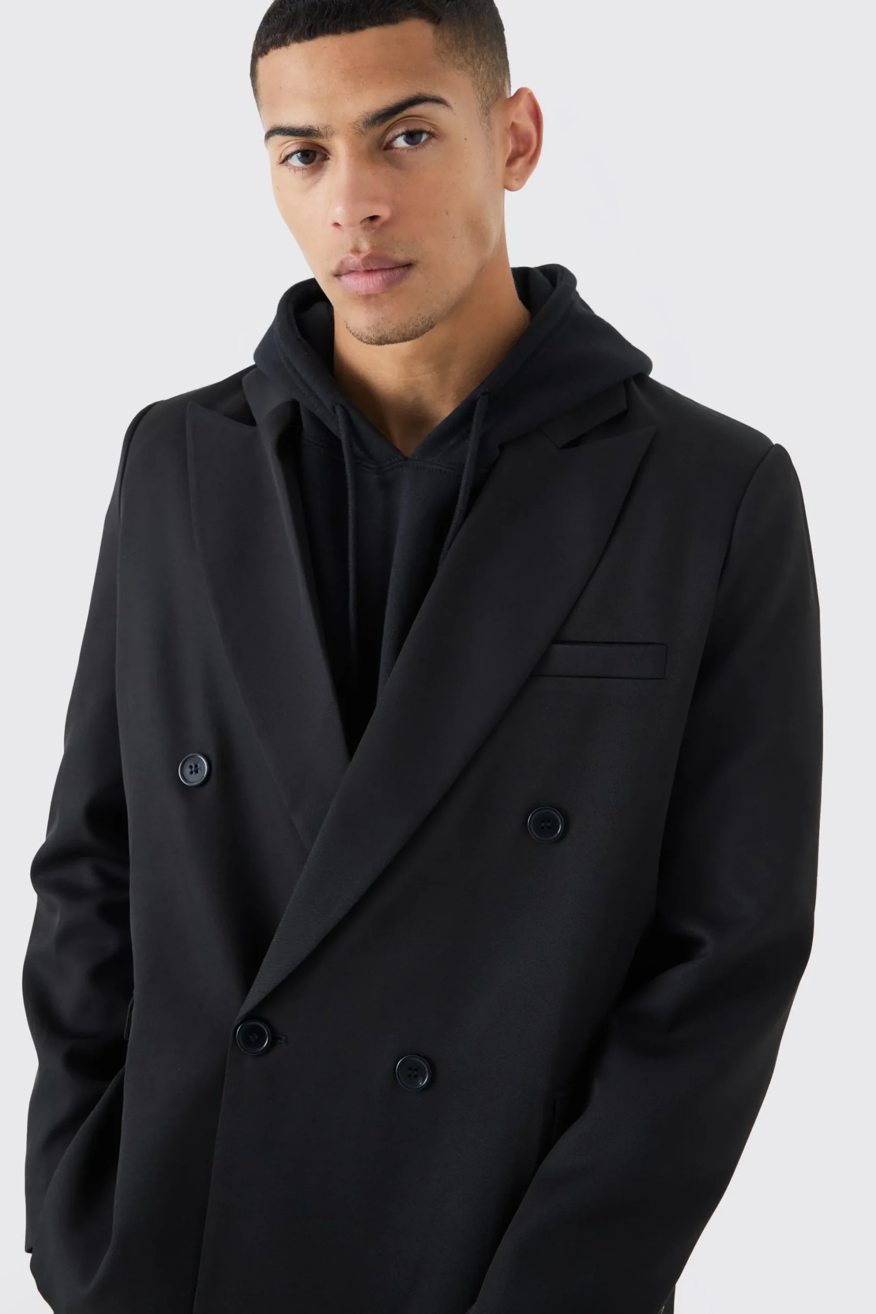 Mix & Match Super Relaxed Basic Black Blazer | BoohooMAN UK