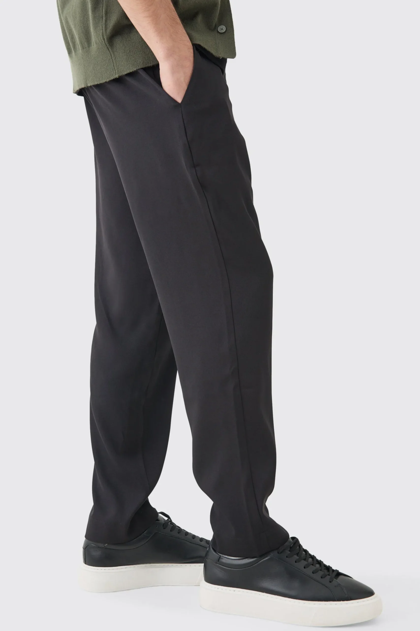 Mix & Match Tailored Slim Cropped Trousers | BoohooMAN UK