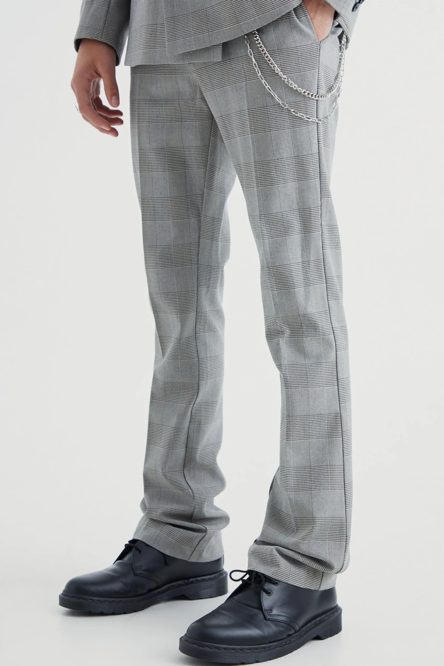 Mix And Match Skinny Fit Check Suit | BoohooMAN UK