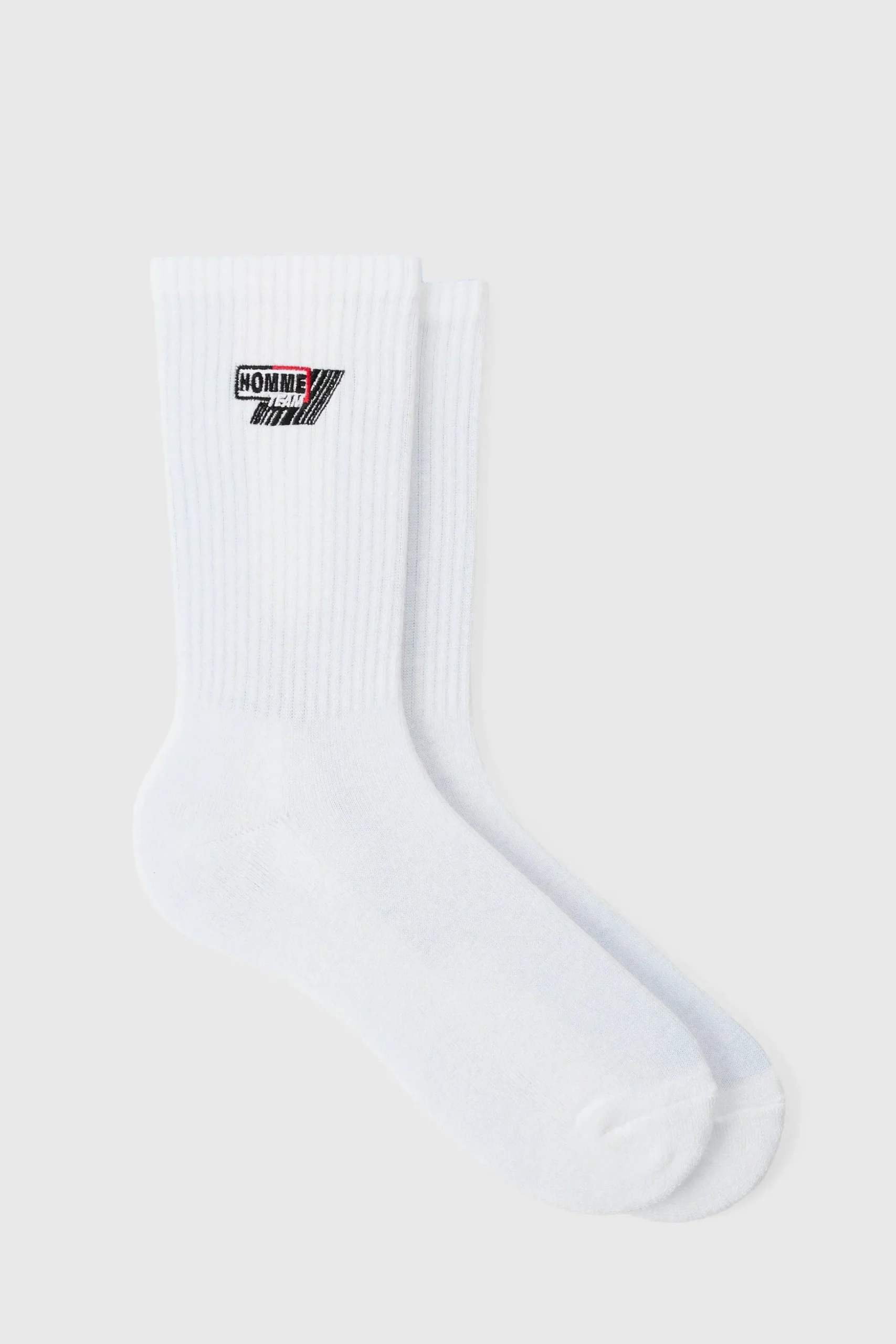 Moto Homme Embroidered Socks | BoohooMAN UK