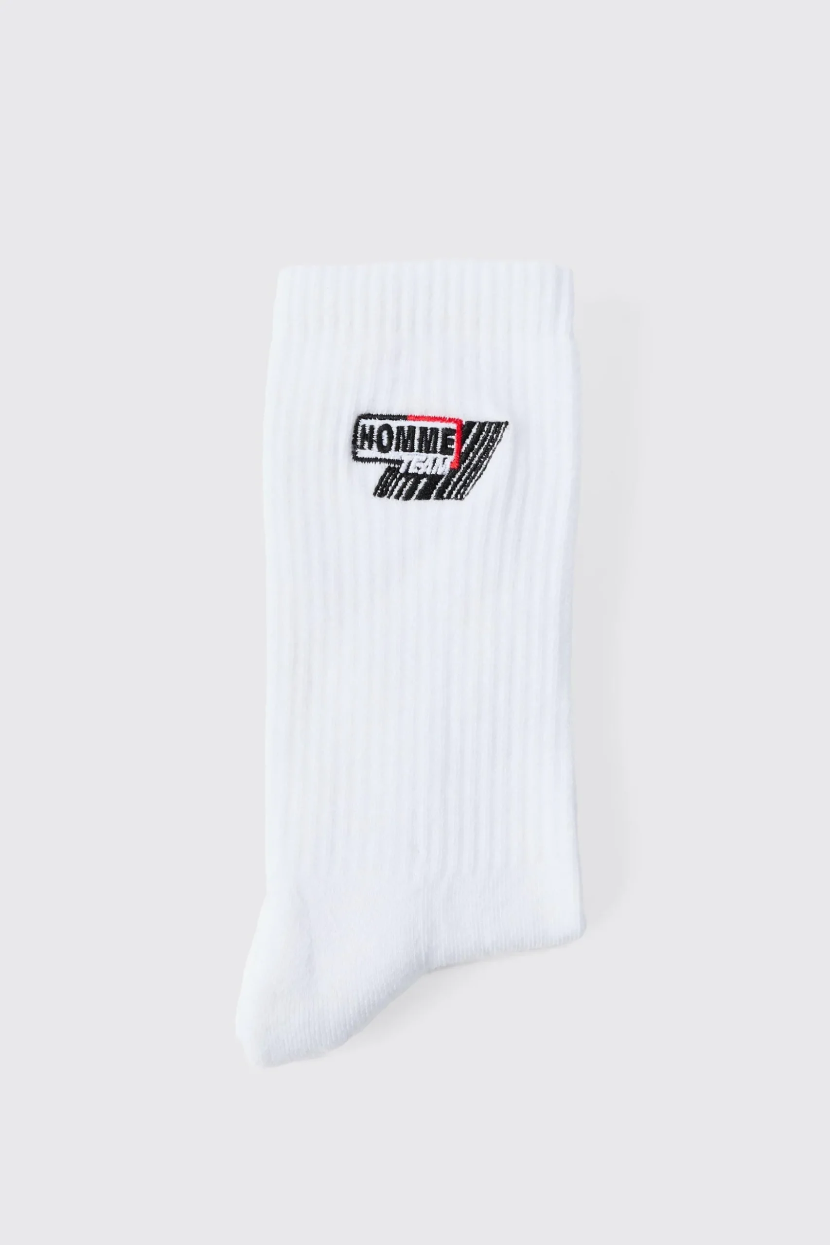 Moto Homme Embroidered Socks | BoohooMAN UK