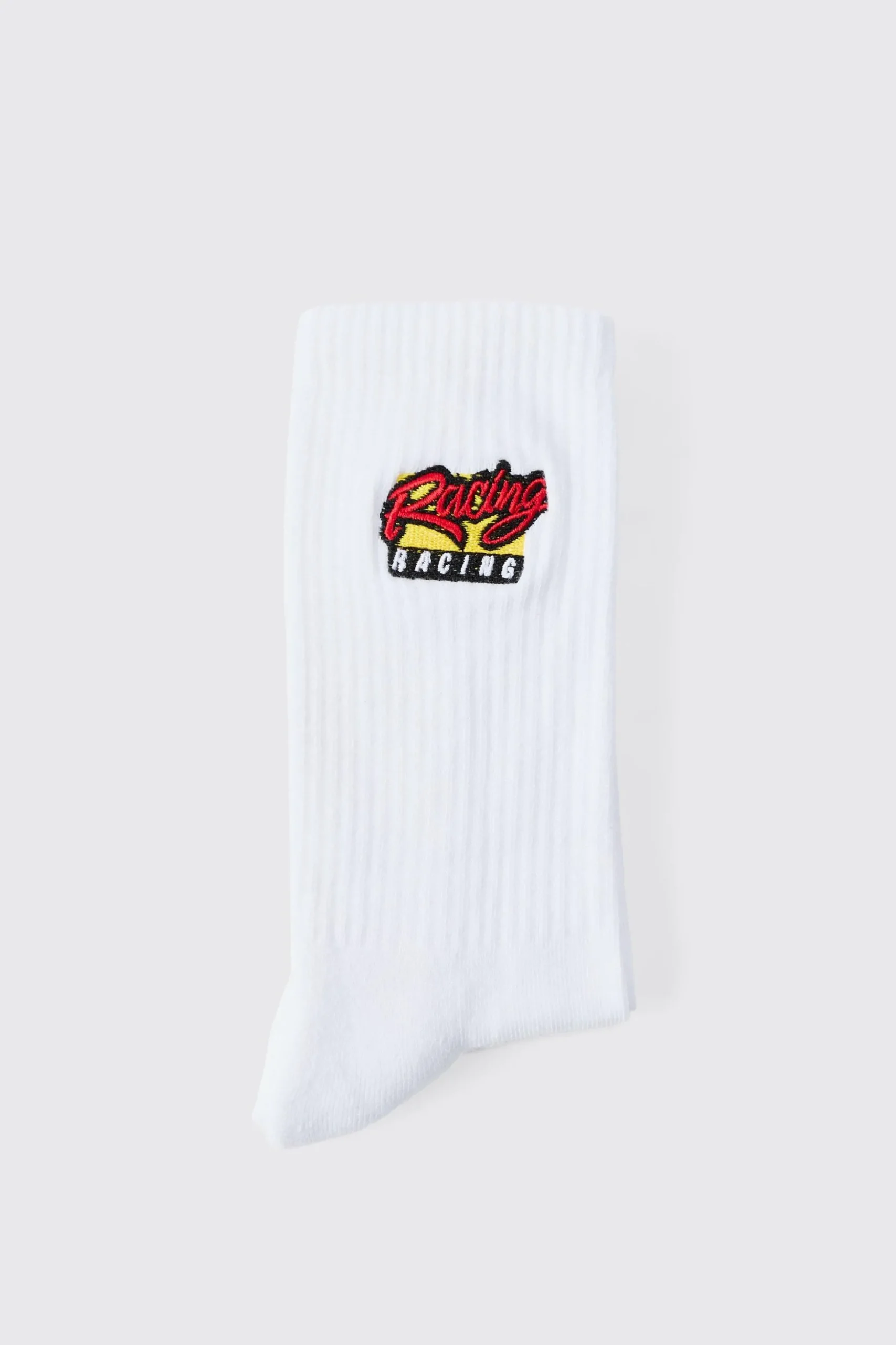 Moto Racing Embroidered Socks | BoohooMAN UK
