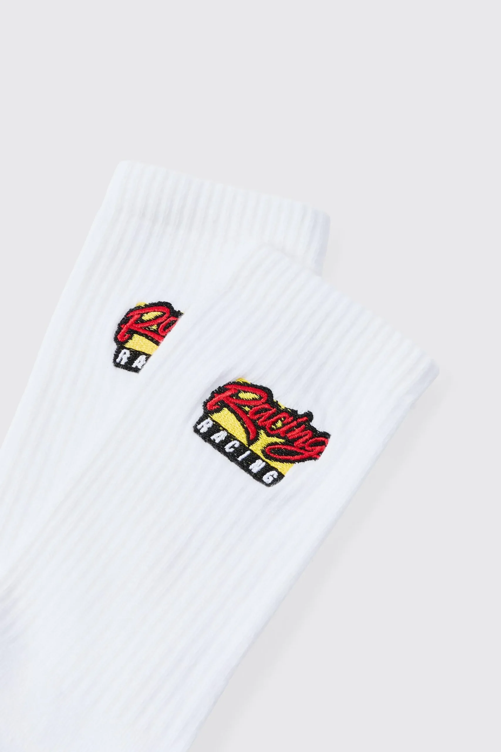 Moto Racing Embroidered Socks | BoohooMAN UK