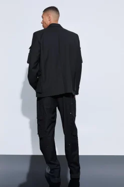 Multi Cargo Pocket Boxy Suit | BoohooMAN UK