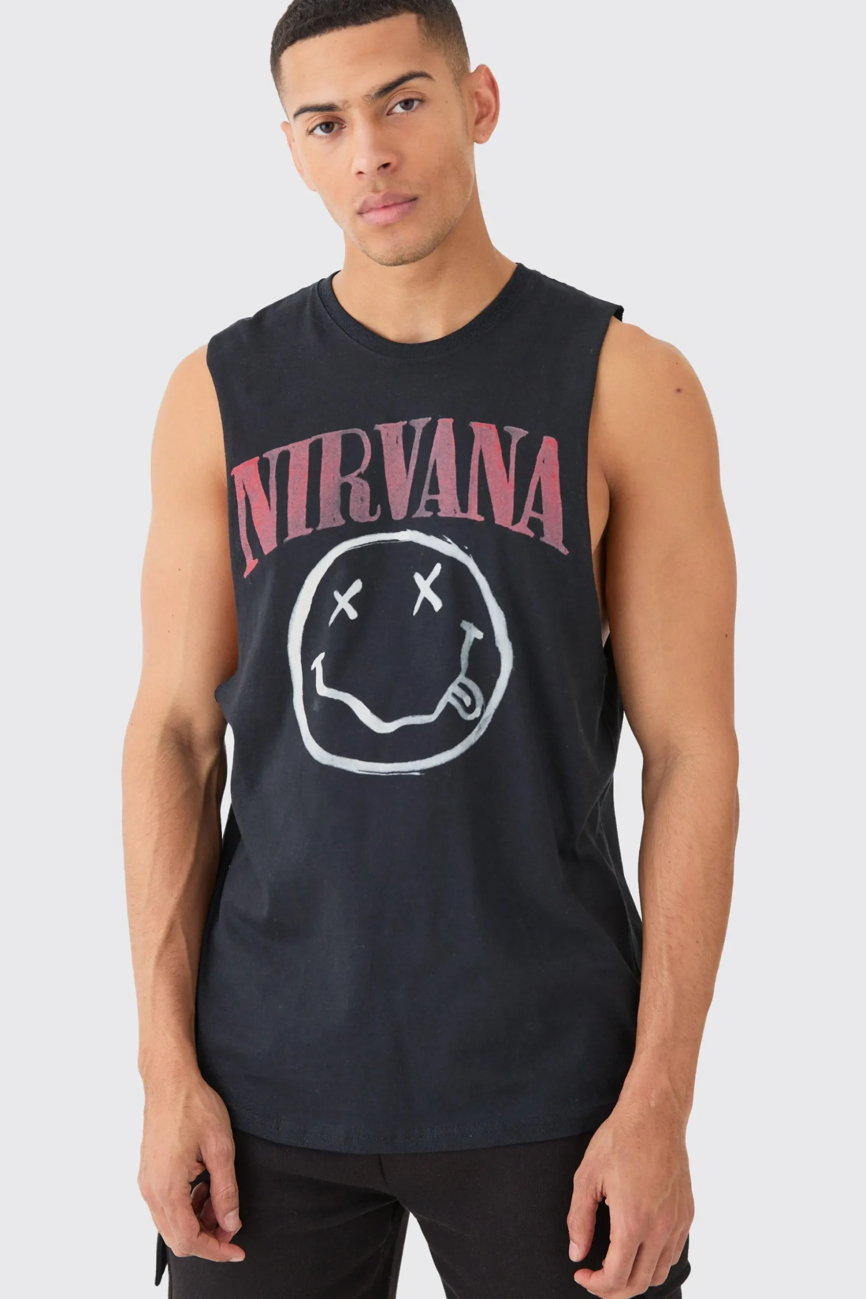 Nirvana License Tank | BoohooMAN UK