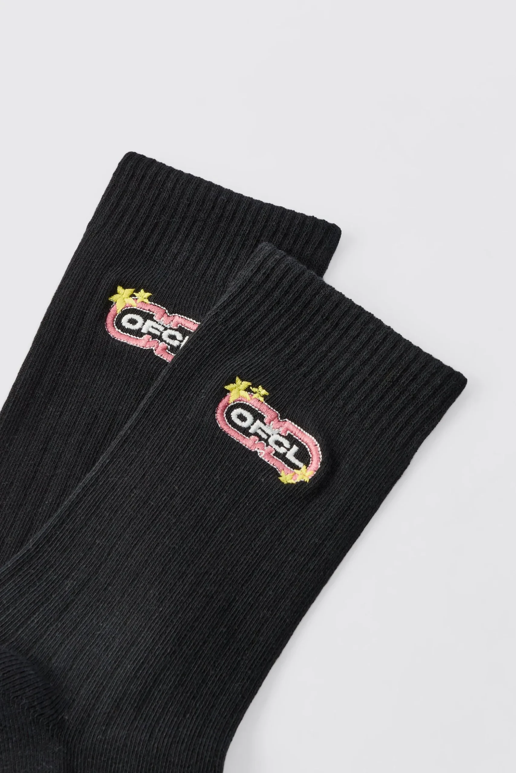 OFCL Embroidered Sports Socks | BoohooMAN UK