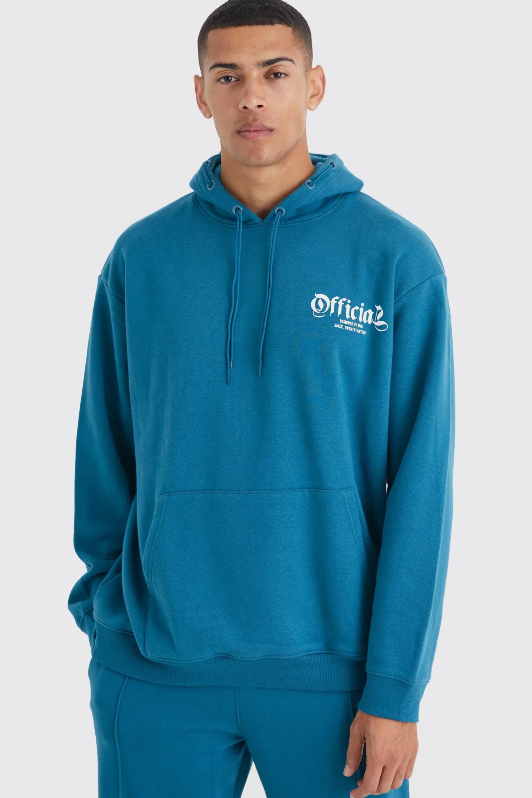 Official Oversized Drawcord Detail Hoodie | BoohooMAN UK