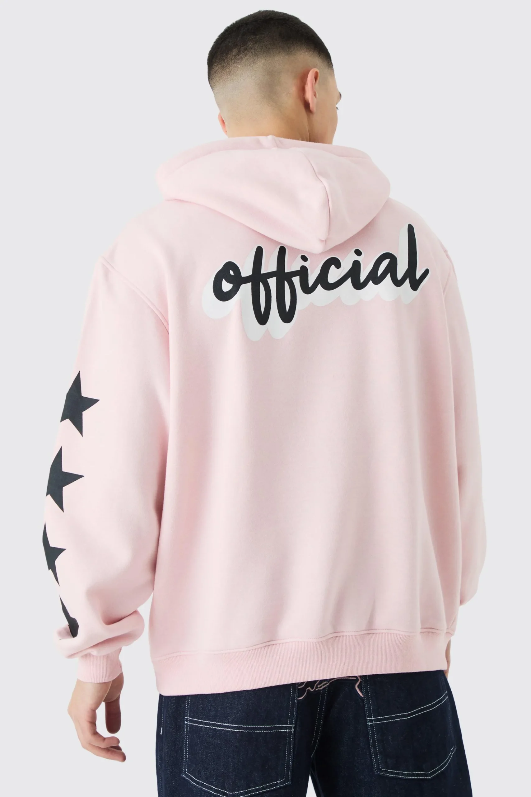Official Oversized Star Print Hoodie | BoohooMAN UK