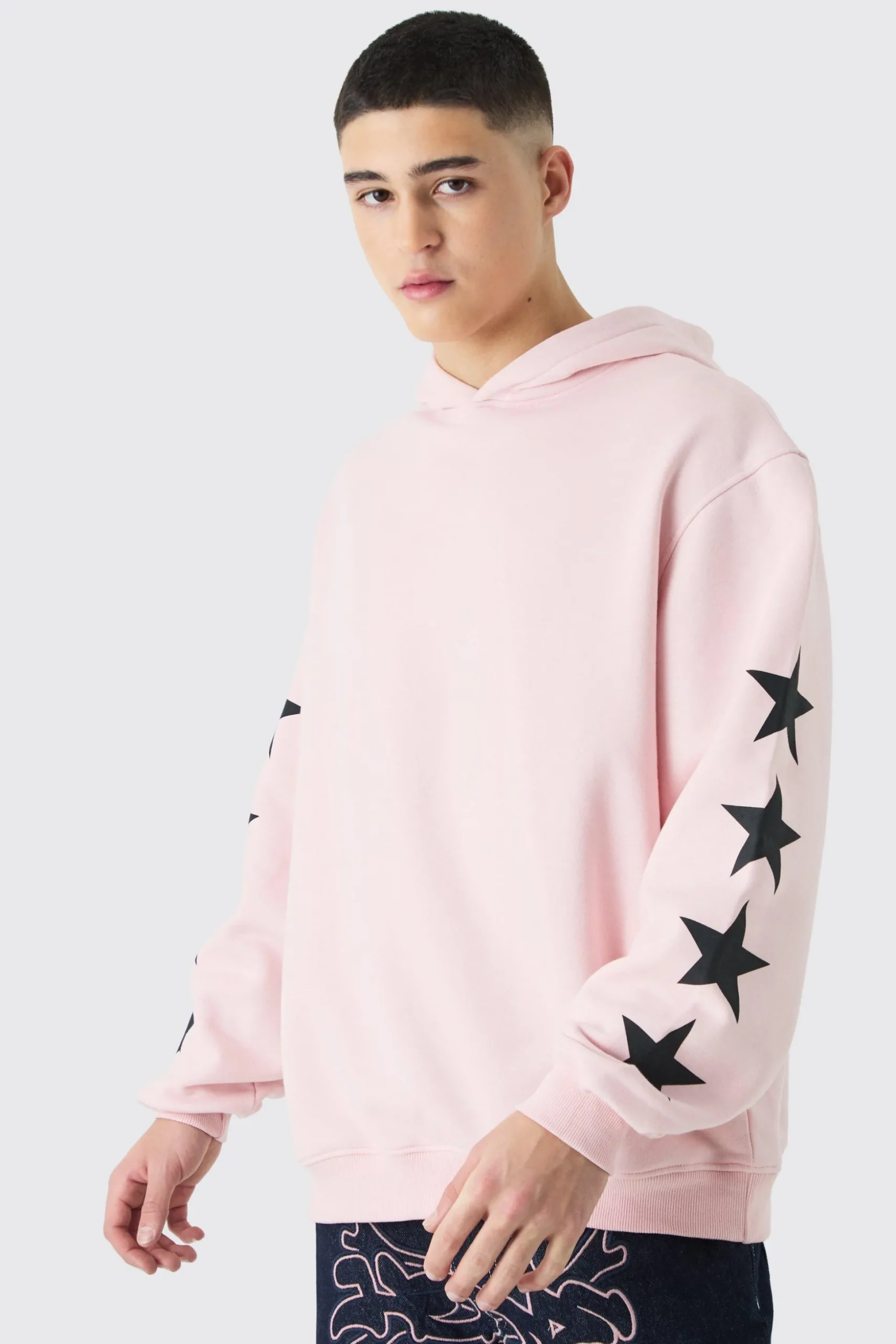 Official Oversized Star Print Hoodie | BoohooMAN UK