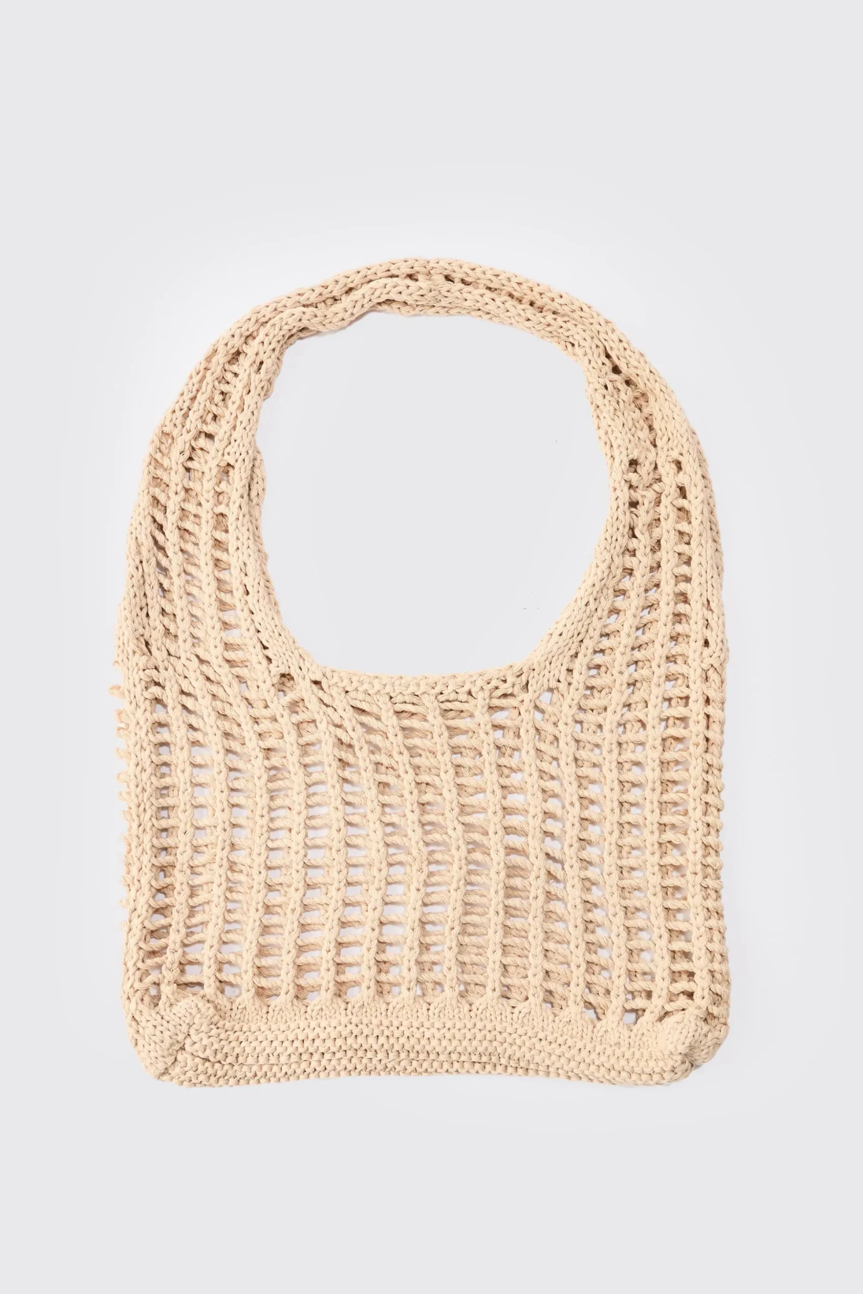 Open Knit Tote Bag | BoohooMAN UK