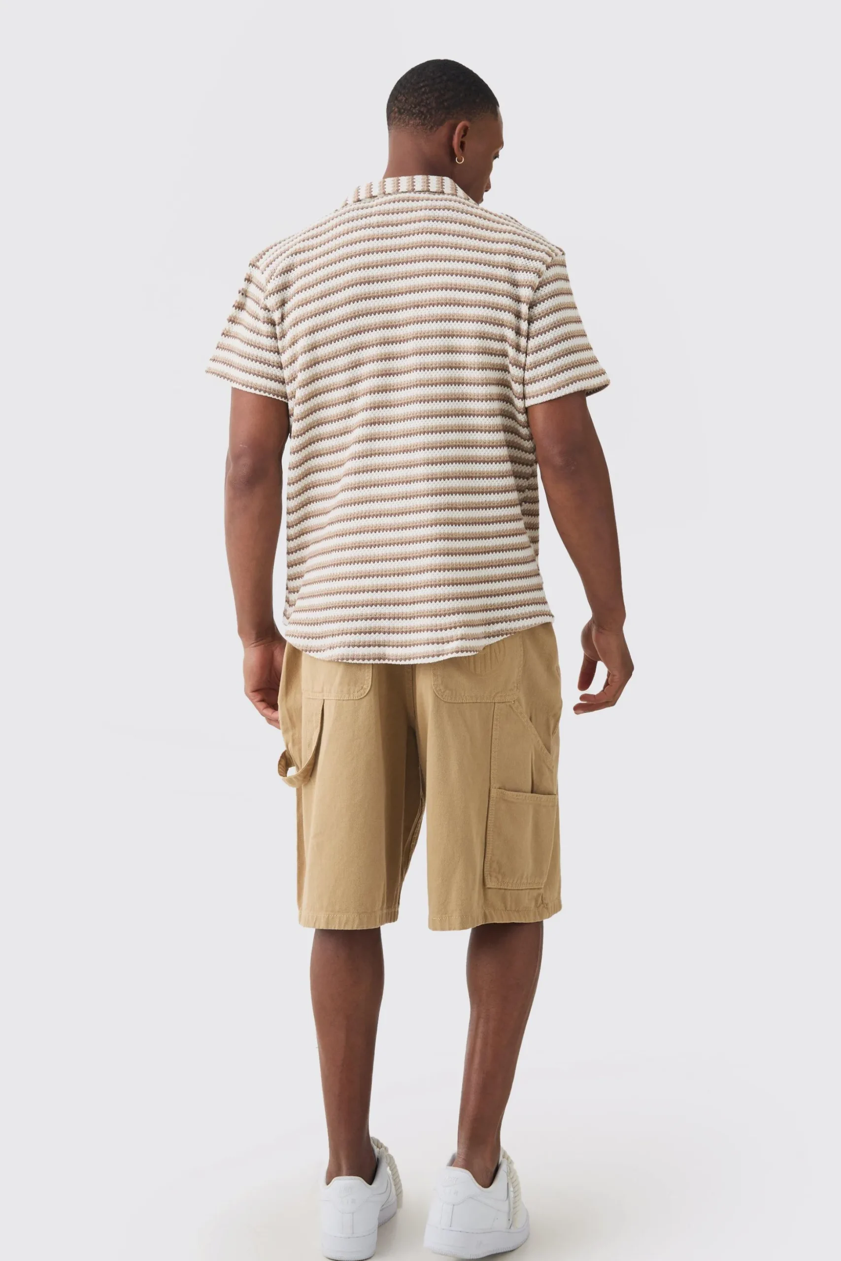 Open Stitch Resort Shirt | BoohooMAN UK