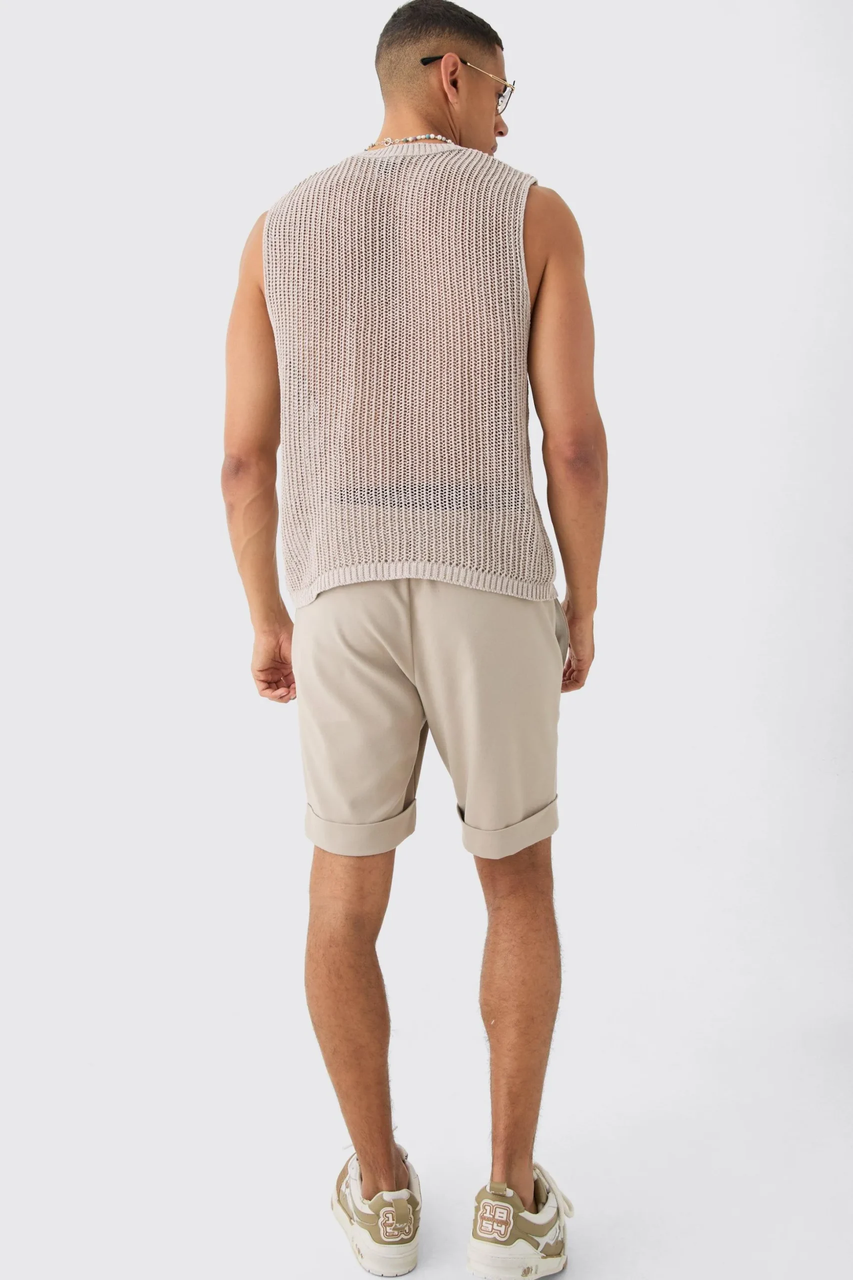 Open Stitch Tank | BoohooMAN UK