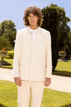 Organza Embroidered Relaxed Suit Jacket | BoohooMAN UK