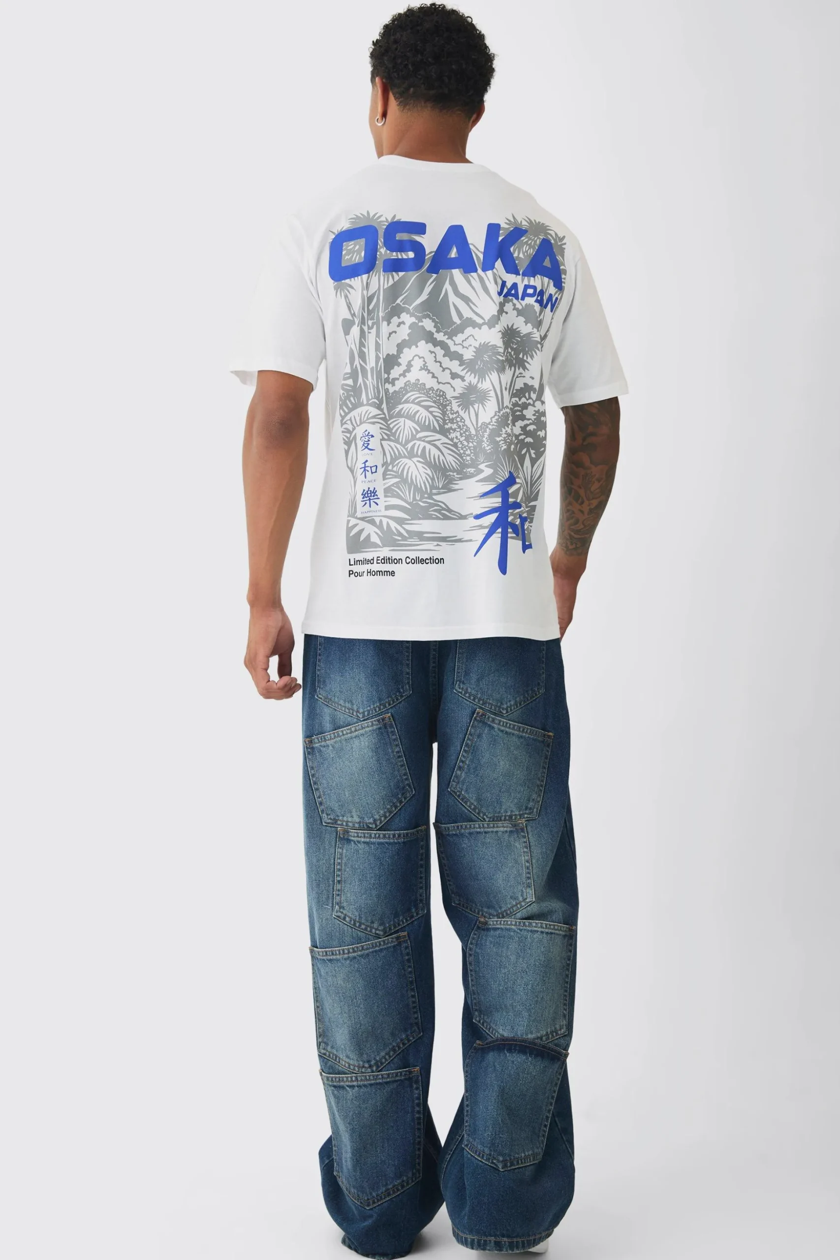 Osaka Stencil Printed T-Shirt | BoohooMAN UK