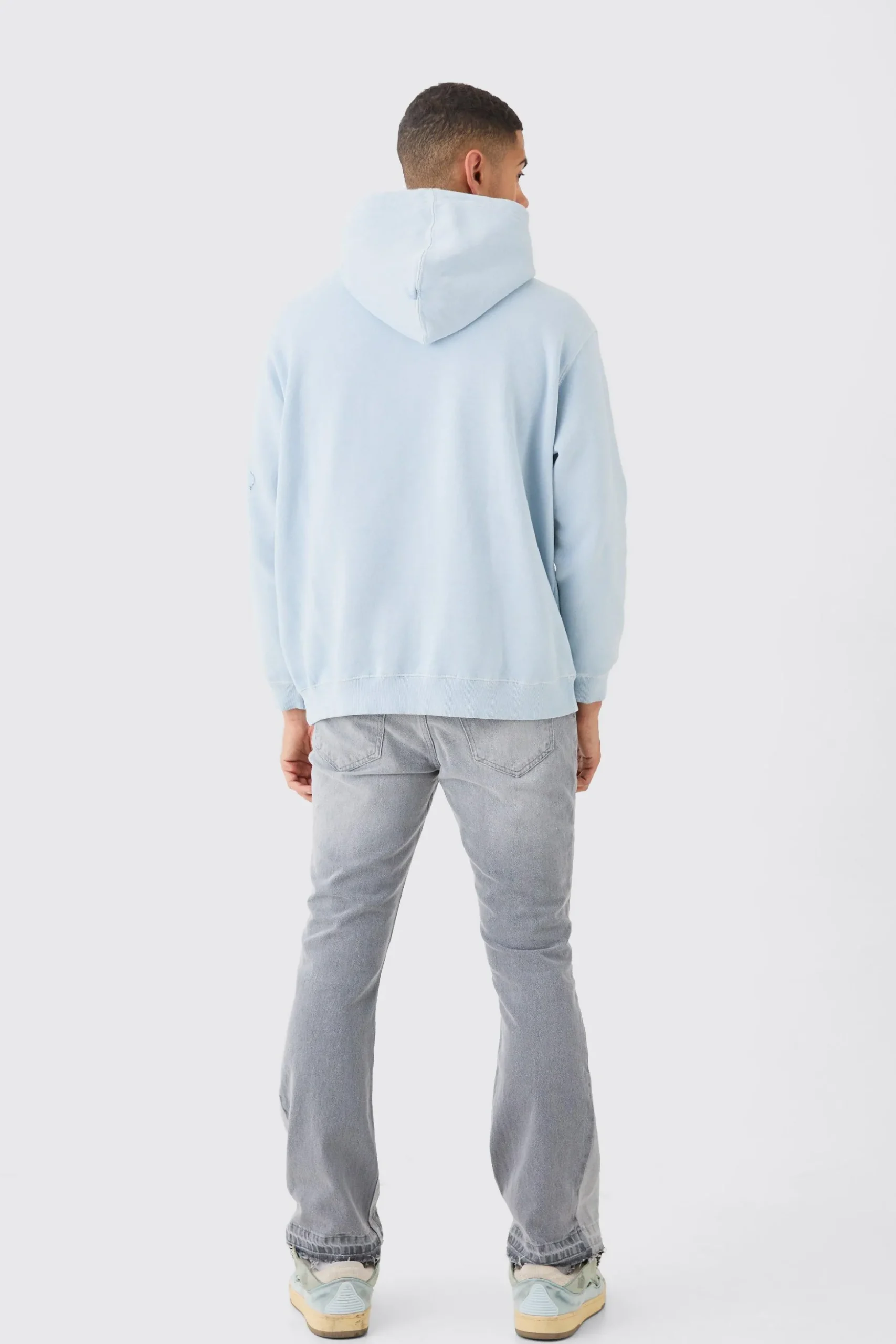 Overdye Worldwide Puff Print Hoodie | BoohooMAN UK