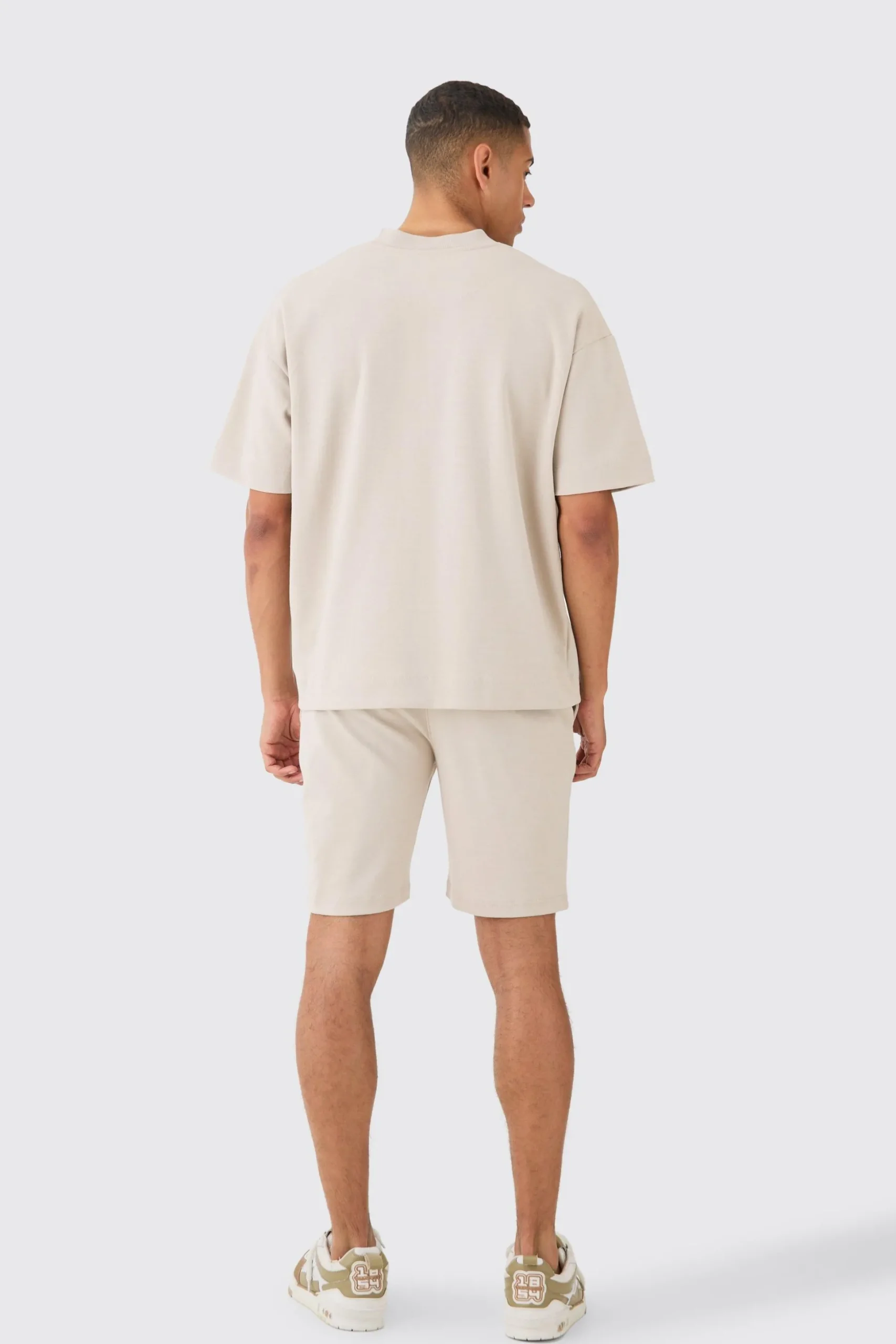 Overisized T-shirt & Short Interlock Set | BoohooMAN UK