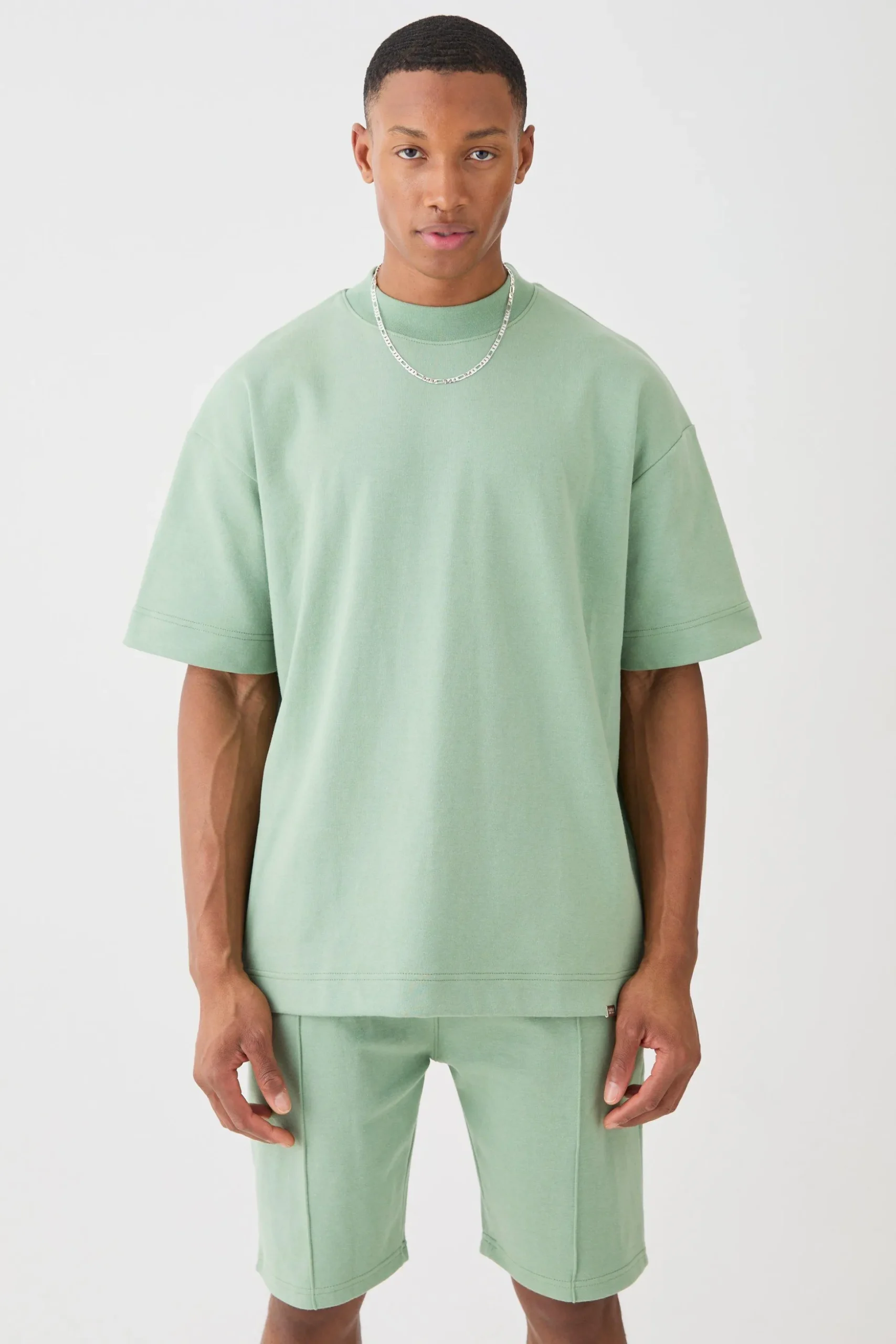 Overisized T-shirt & Short Interlock Set | BoohooMAN UK
