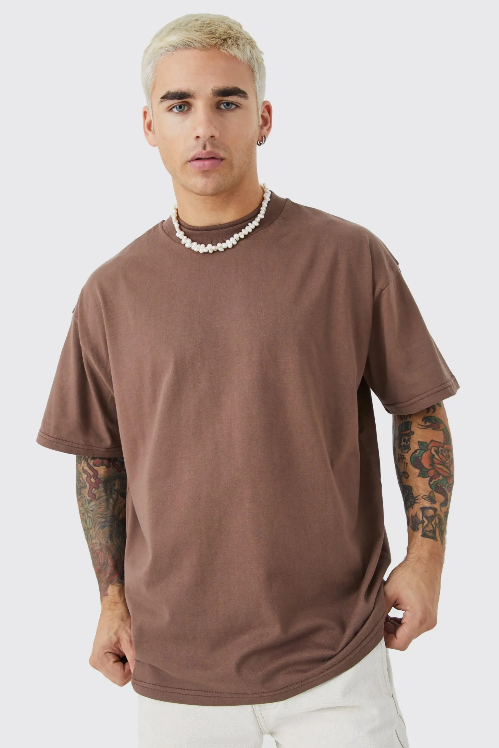 Oversize Heavy Large Text T-shirt | BoohooMAN UK