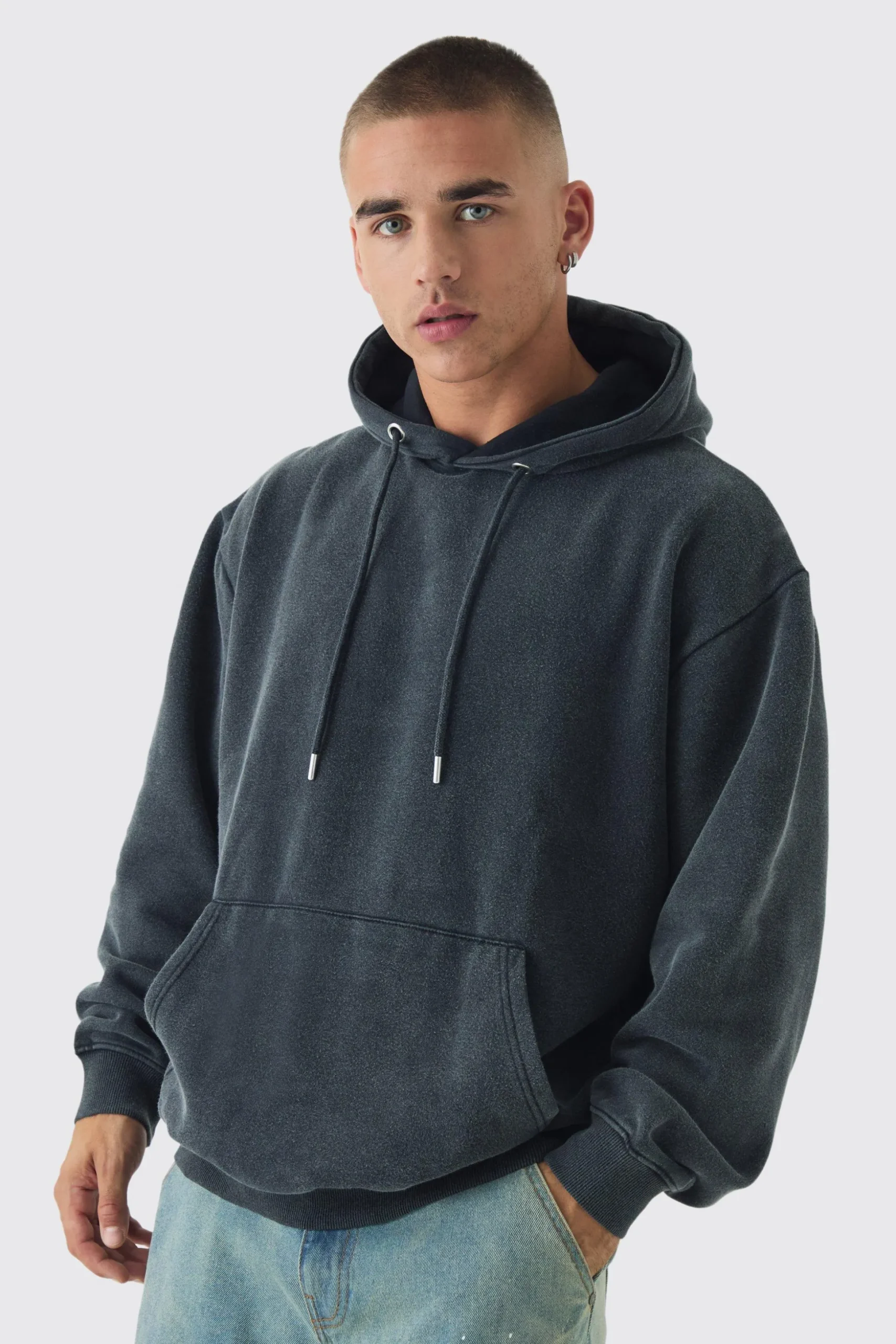 Oversized Acid Wash Hoodie | BoohooMAN UK